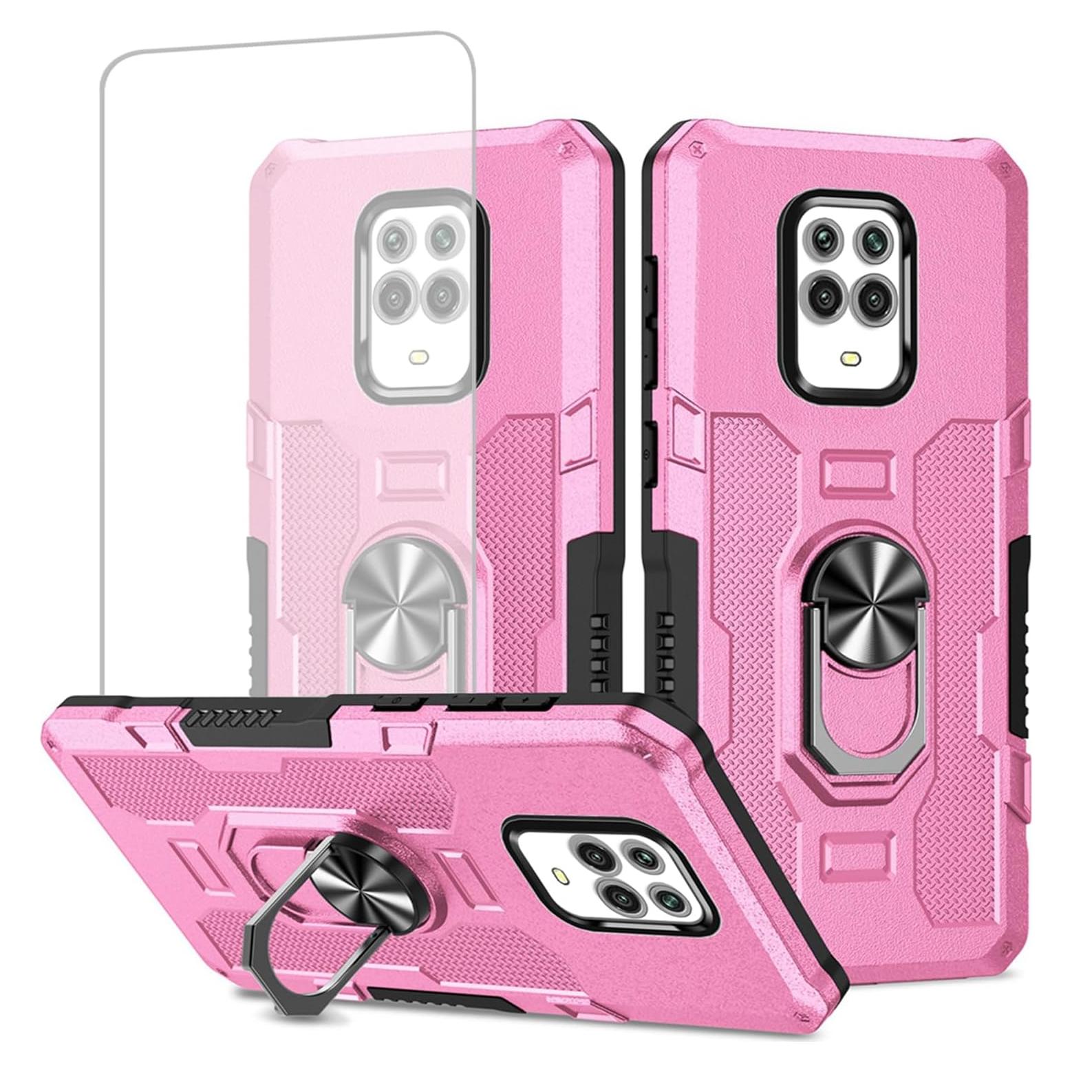 Funda Rosa para Xiaomi Redmi Note 9 Pro con Protector