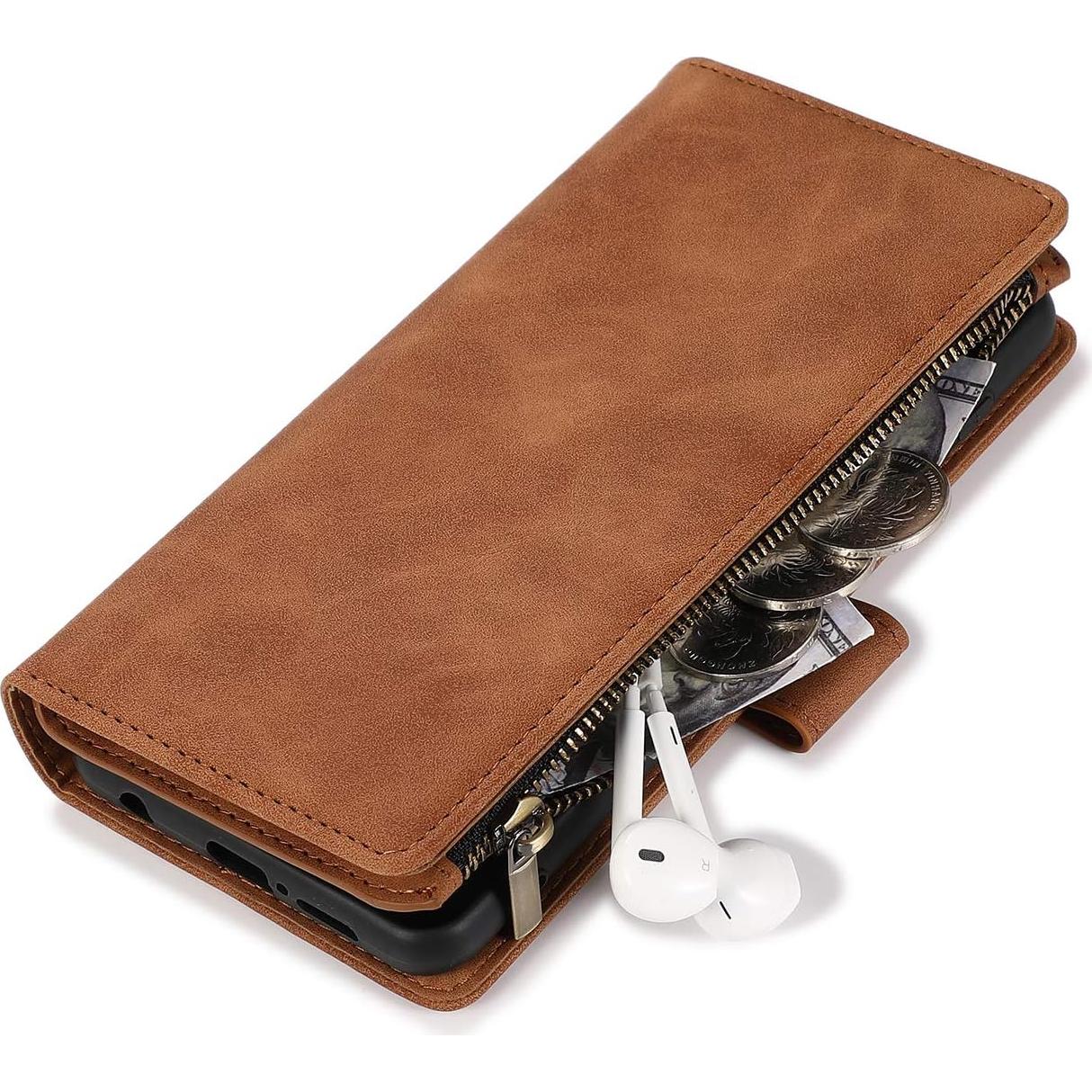 Funda Plegable Asuwish para Xiaomi Redmi Note 9 Pro Marrón