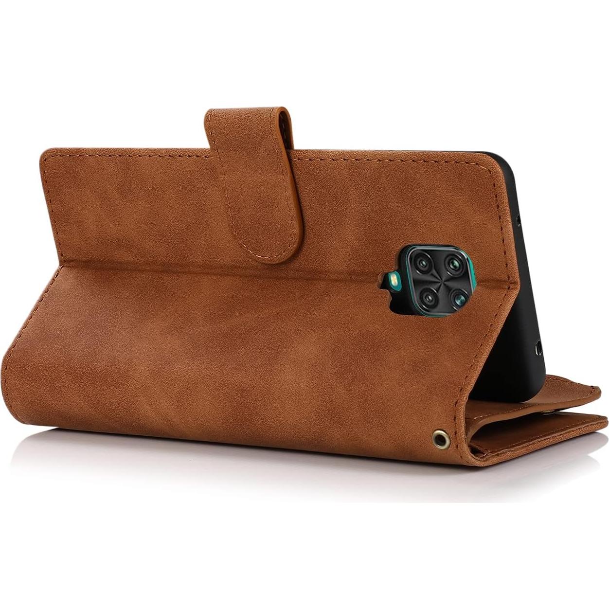 Funda Plegable Asuwish para Xiaomi Redmi Note 9 Pro Marrón