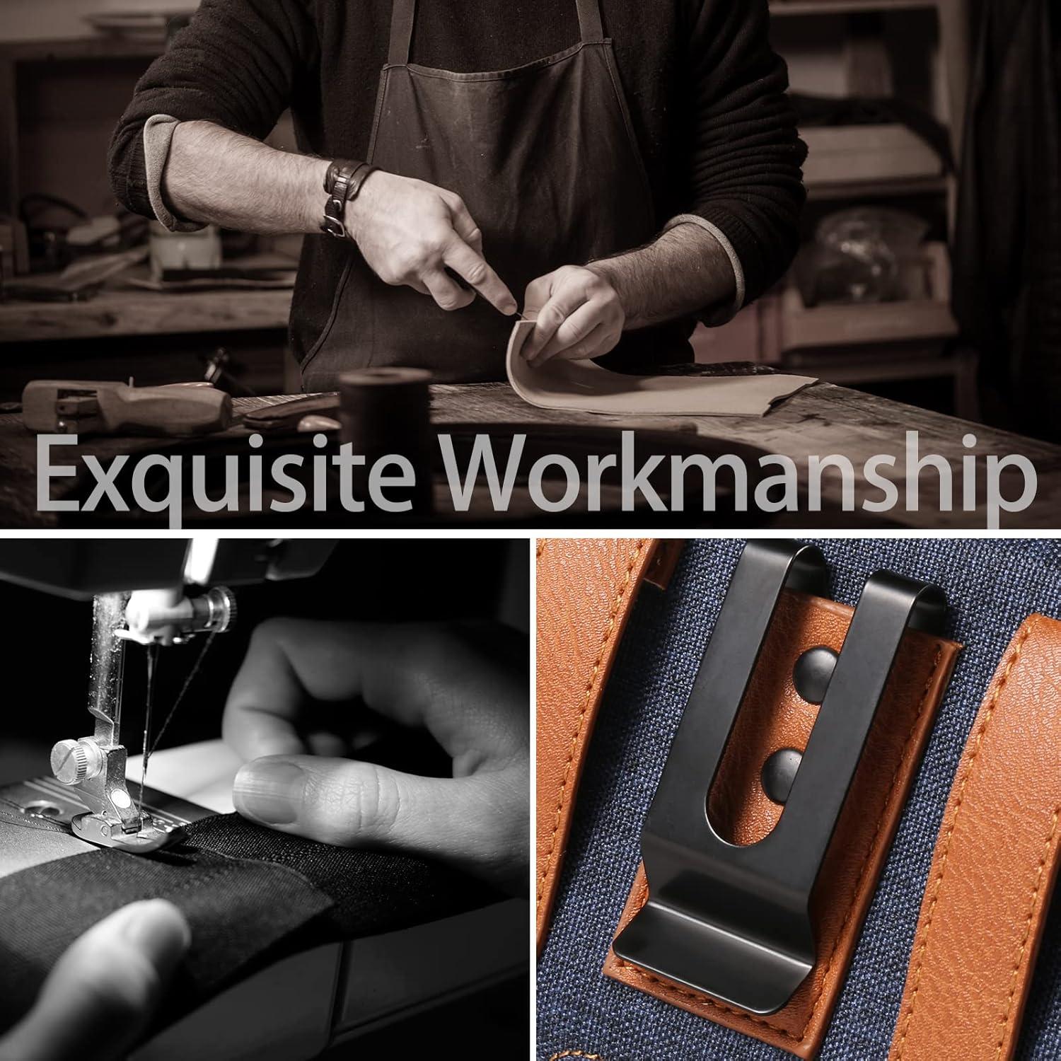 Funda de teléfono celular nylon Seqoiyia azul con clip