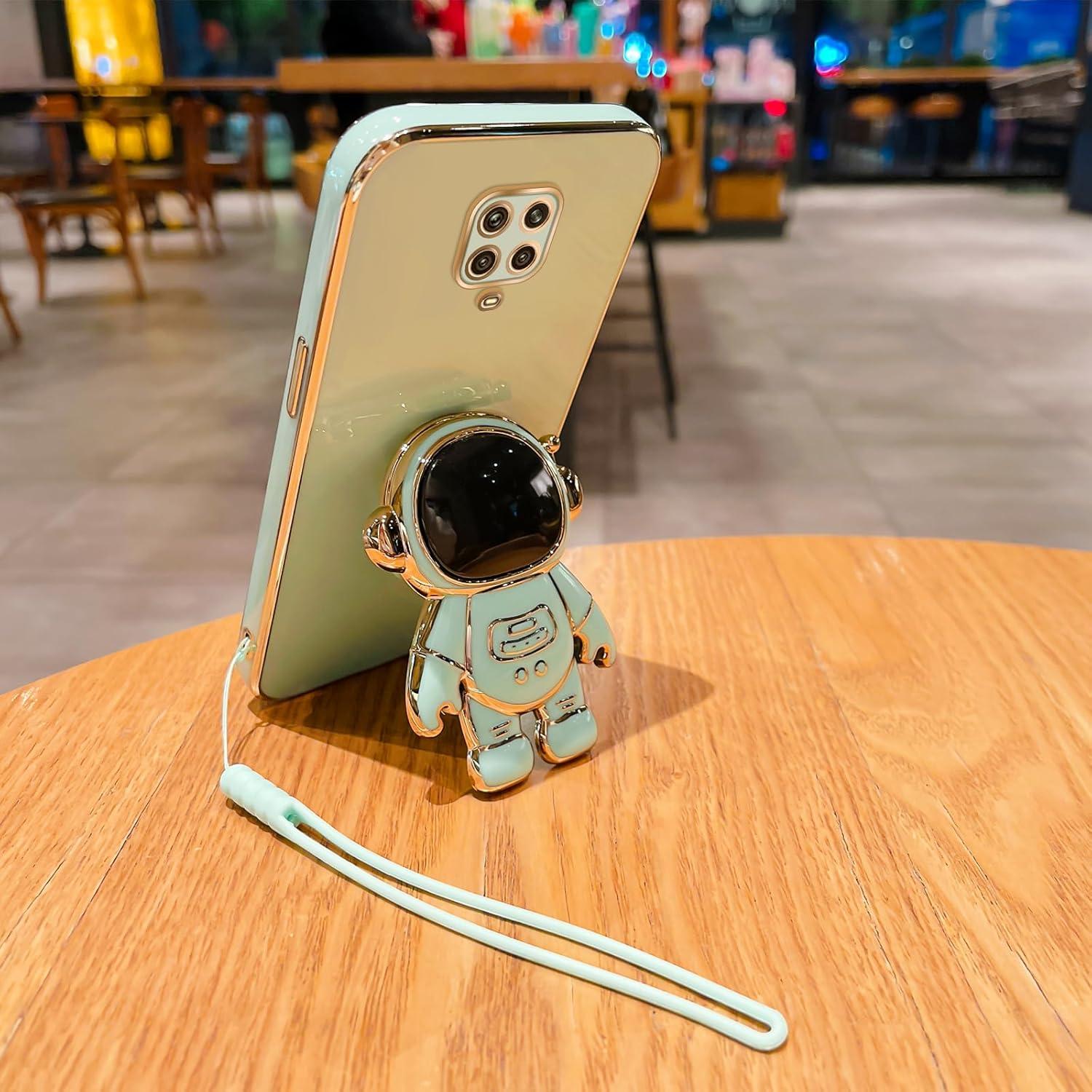 Funda 6D Astronauta para Xiaomi Redmi Note 9 Pro Cian