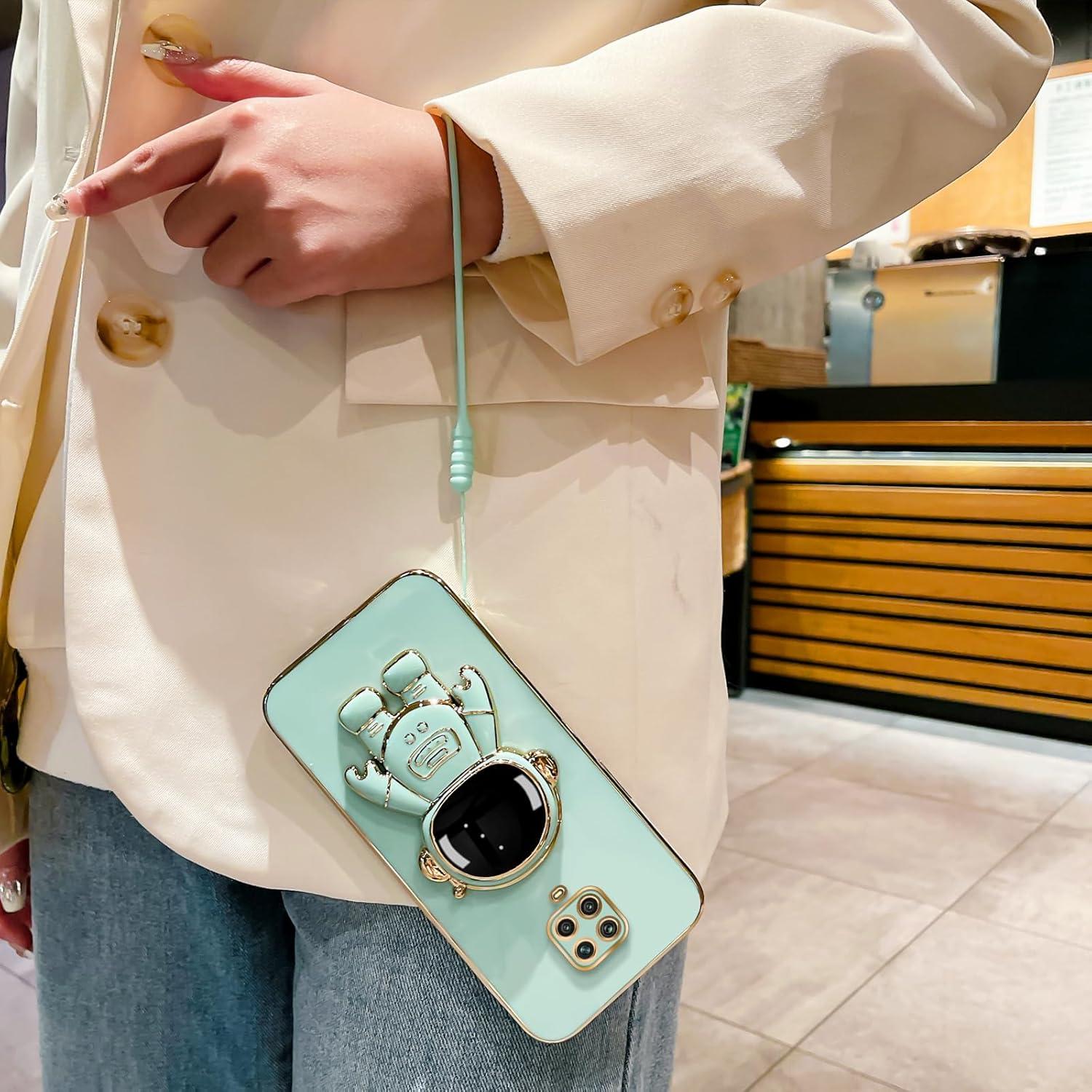 Funda 6D Astronauta para Xiaomi Redmi Note 9 Pro Cian