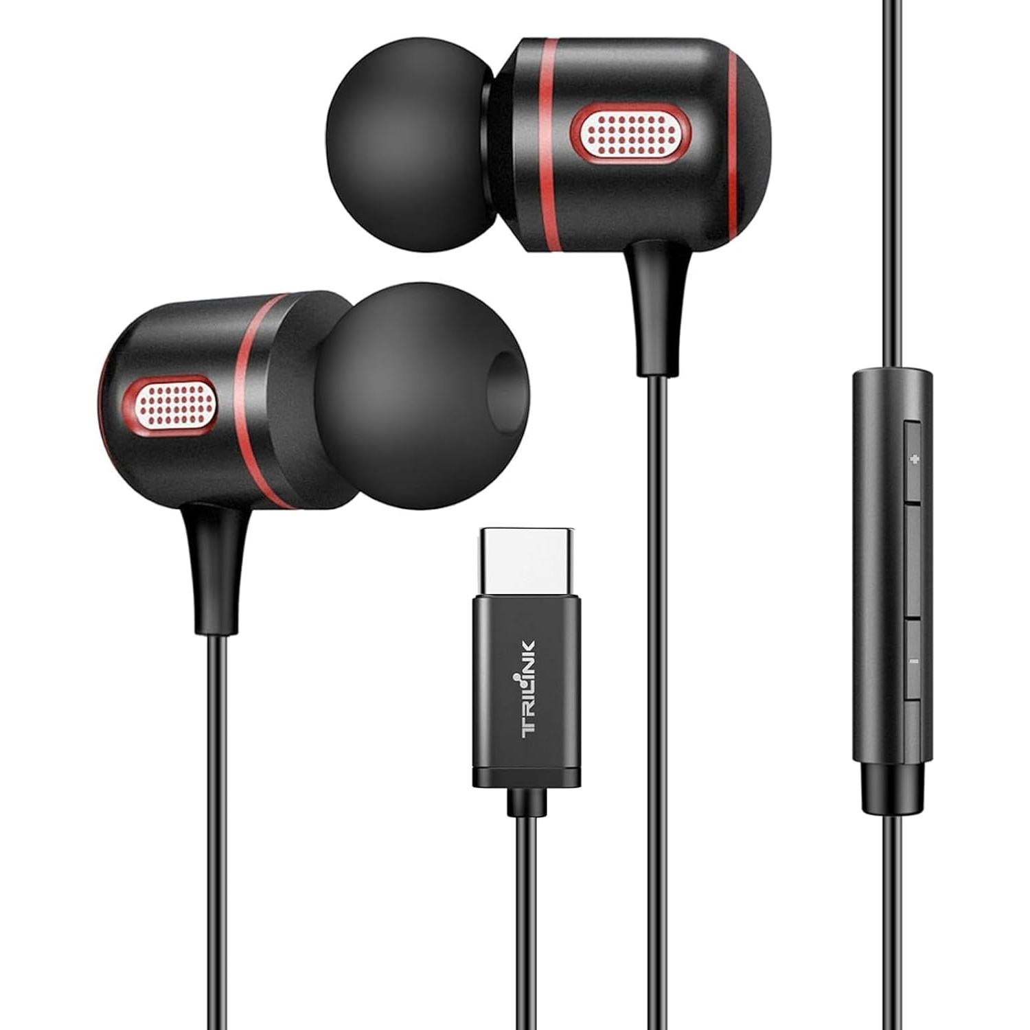 Auriculares USB C TRILINK con micrófono y control de volumen