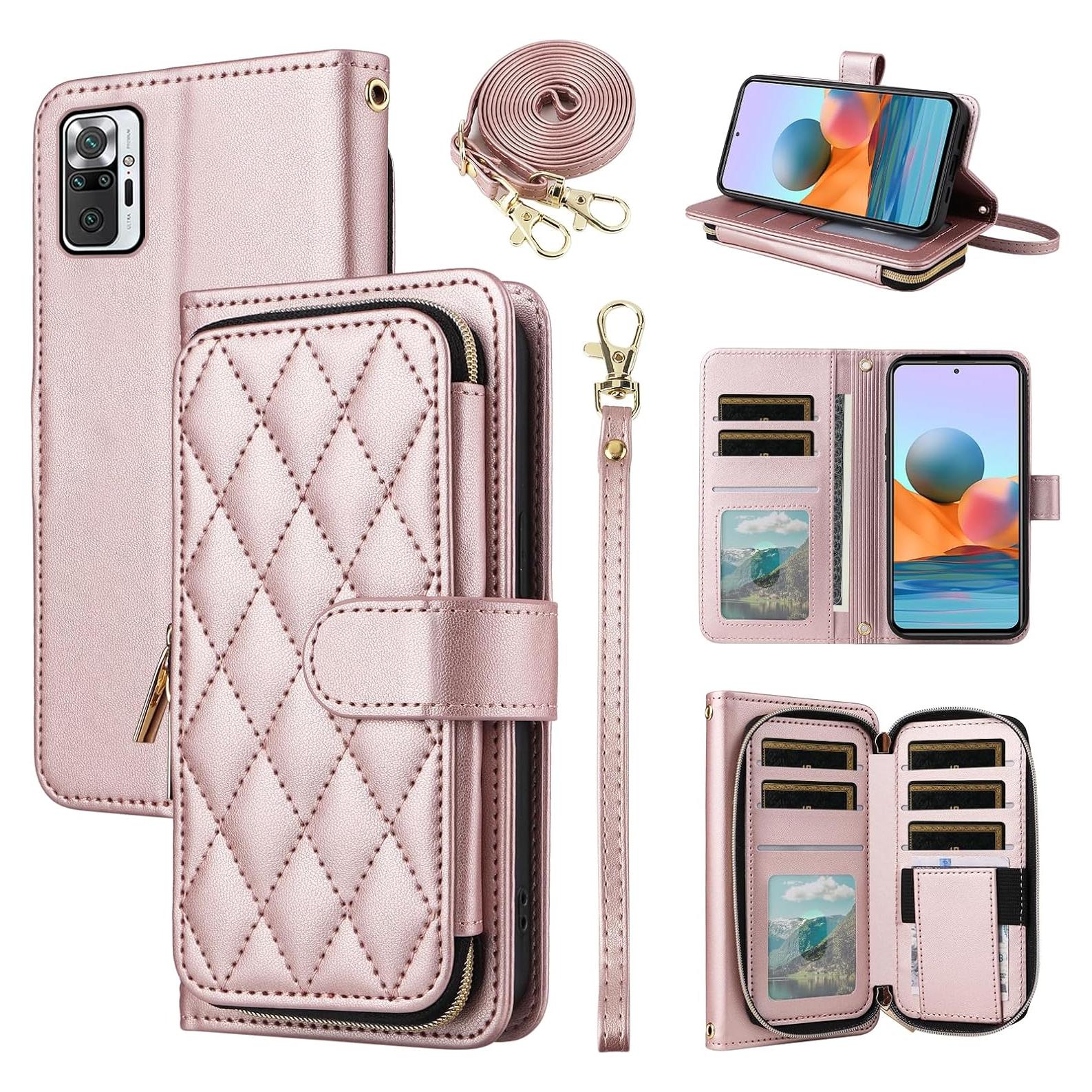 Funda billetera Furiet para Xiaomi Redmi Note 10 Pro Oro Rosa