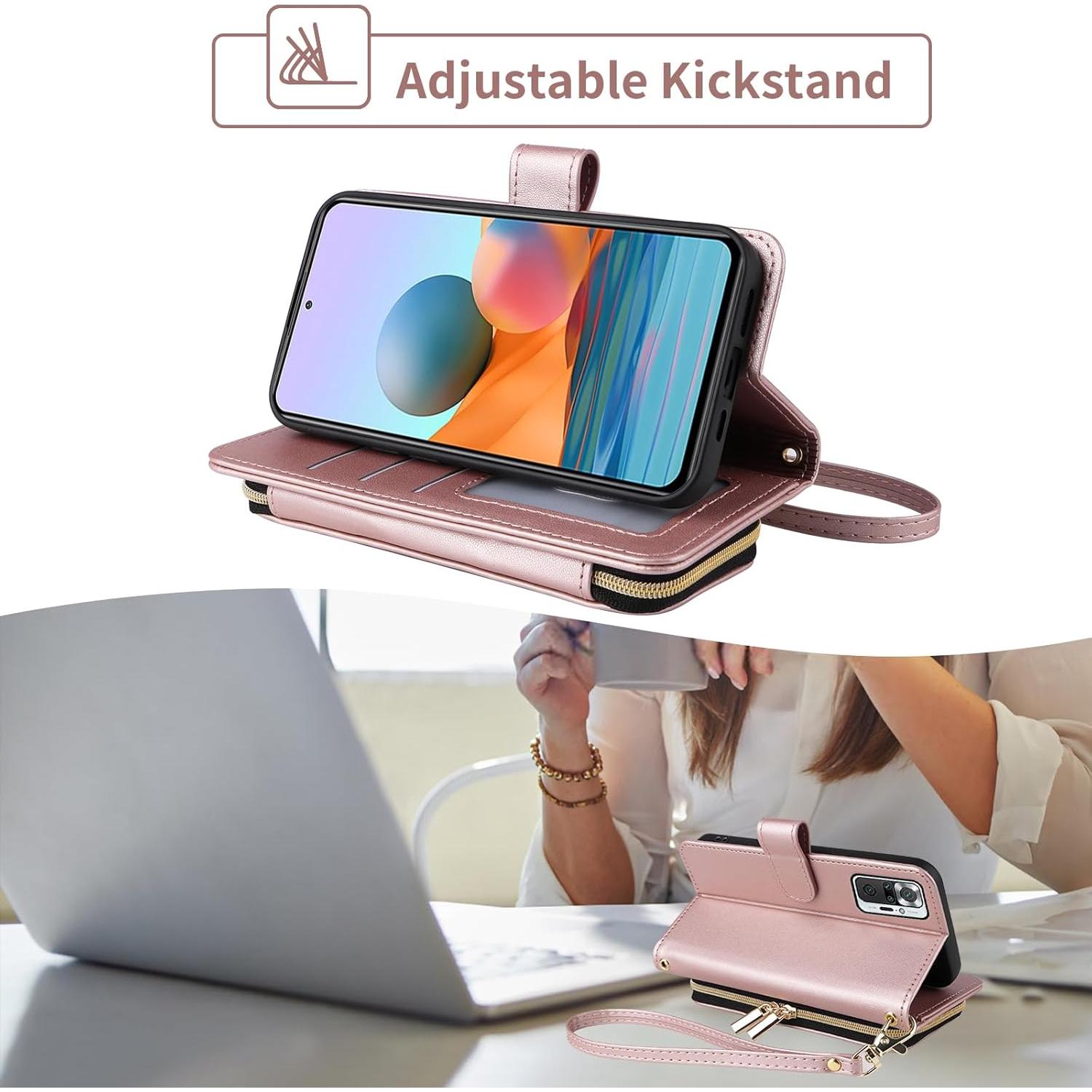 Funda billetera Furiet para Xiaomi Redmi Note 10 Pro Oro Rosa