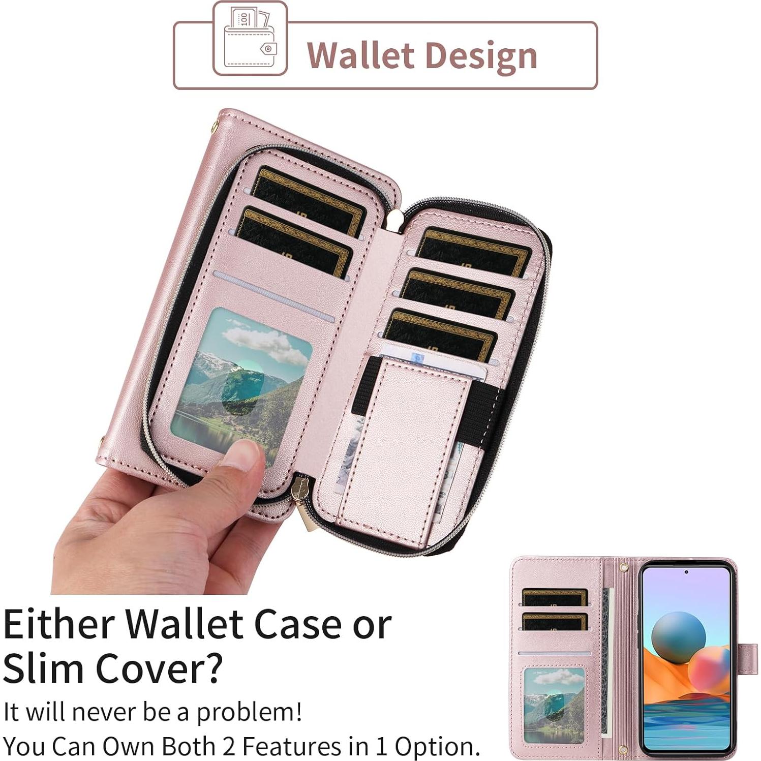 Funda billetera Furiet para Xiaomi Redmi Note 10 Pro Oro Rosa