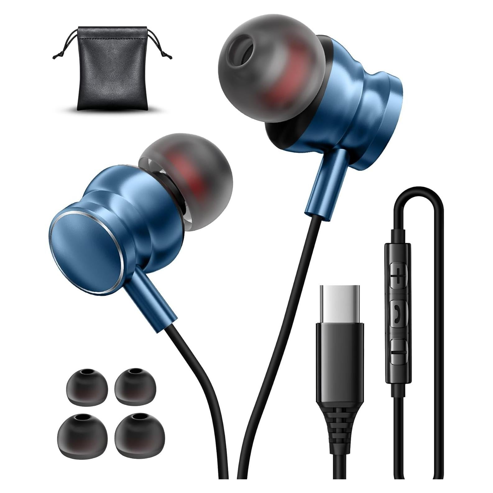 Auriculares USB C Gsangoo G6 Azul con Micrófono y Control