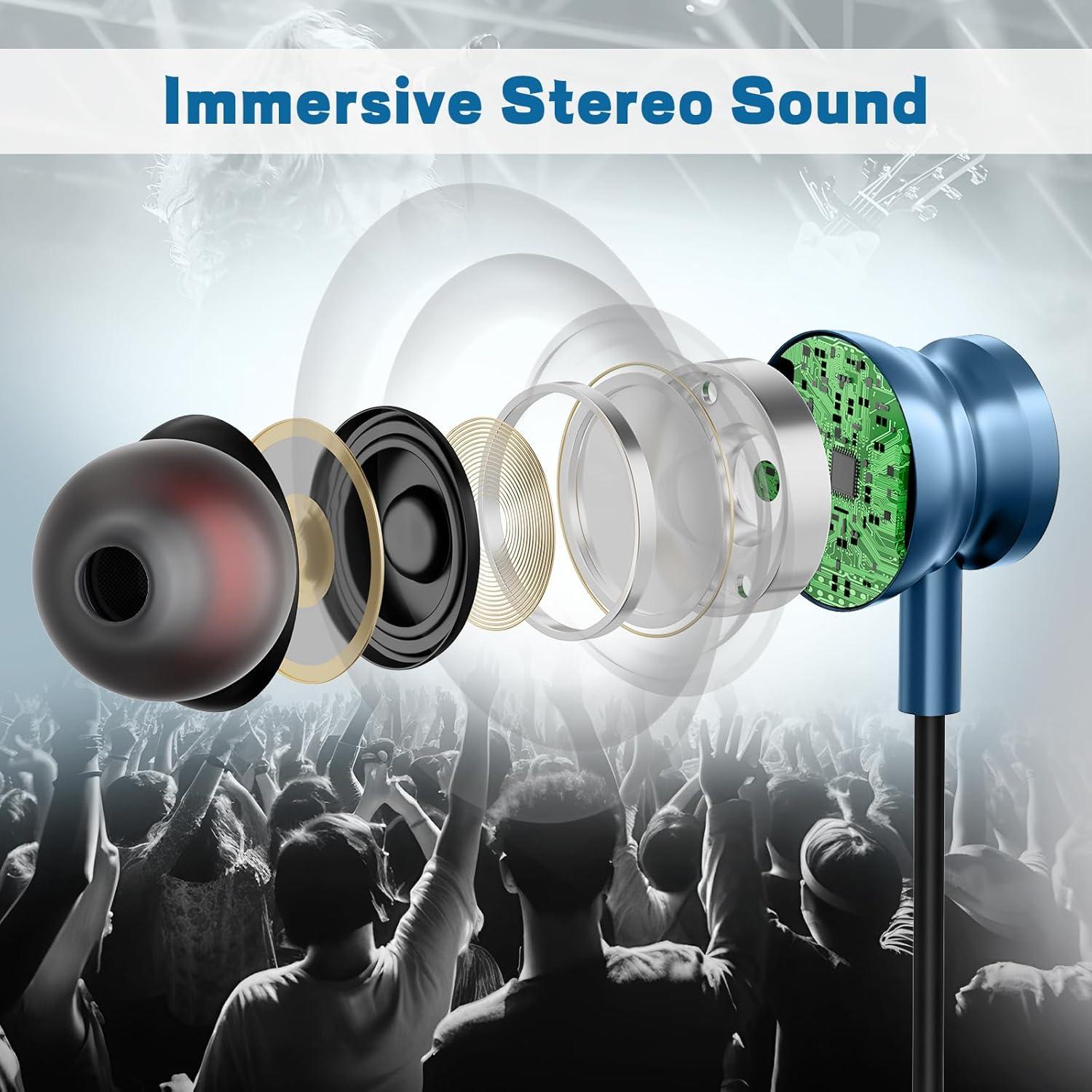 Auriculares USB C Gsangoo G6 Azul con Micrófono y Control