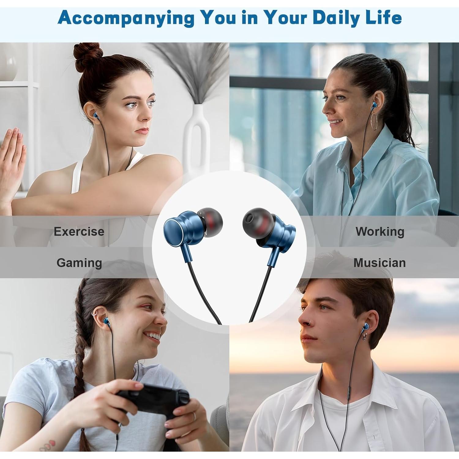 Auriculares USB C Gsangoo G6 Azul con Micrófono y Control