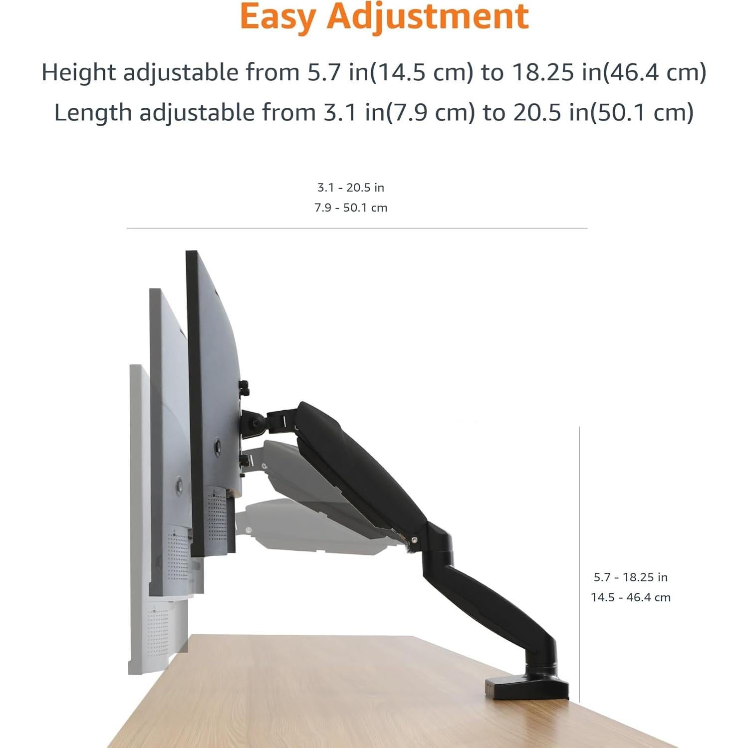 Soporte de Monitor Amazon Basics Ajustable hasta 27" Negro