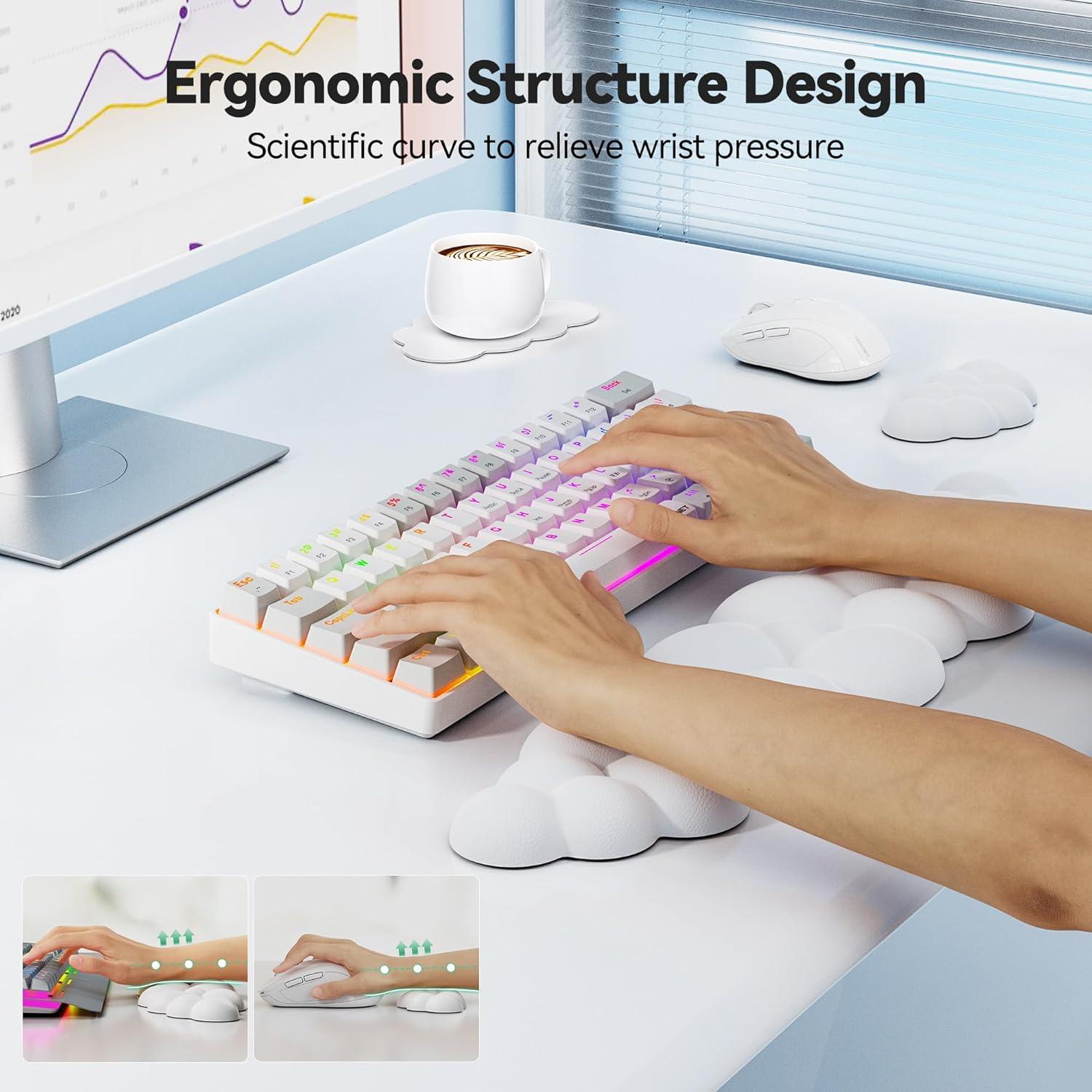 Reposamuñecas ergonómico TECKNET Cloud blanco con soporte