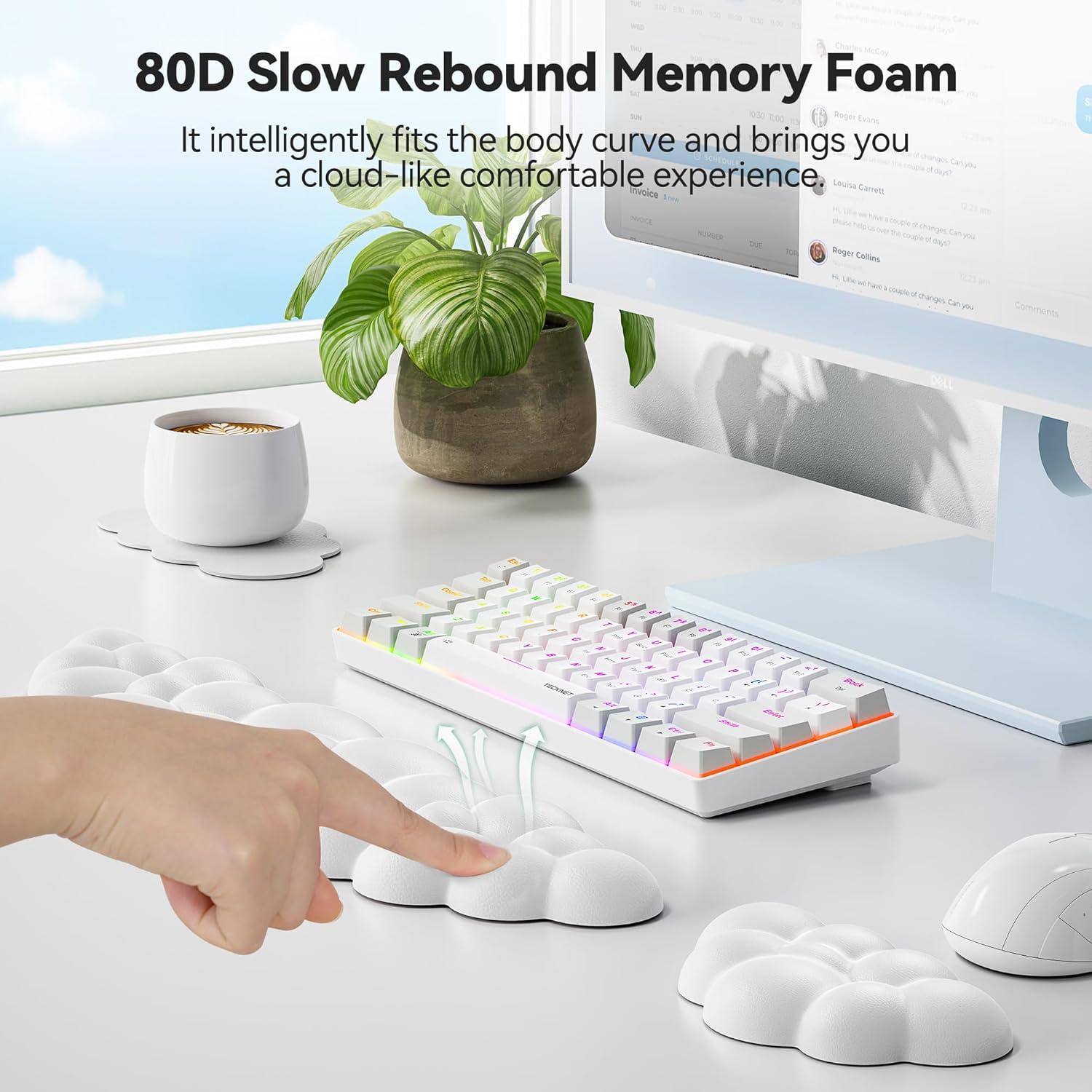 Reposamuñecas ergonómico TECKNET Cloud blanco con soporte