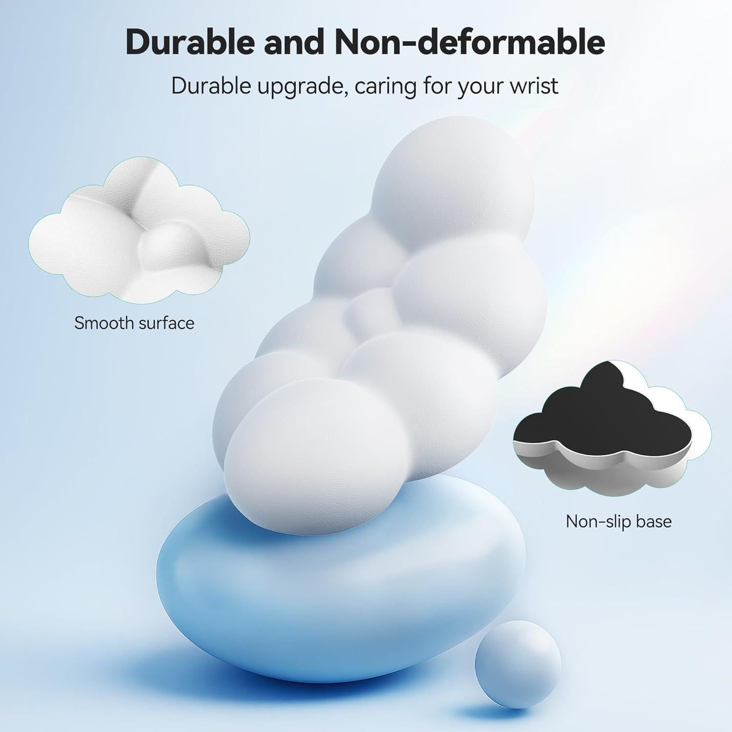 Reposamuñecas ergonómico TECKNET Cloud blanco con soporte