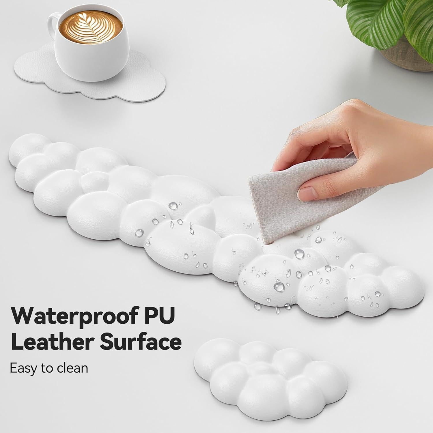 Reposamuñecas ergonómico TECKNET Cloud blanco con soporte