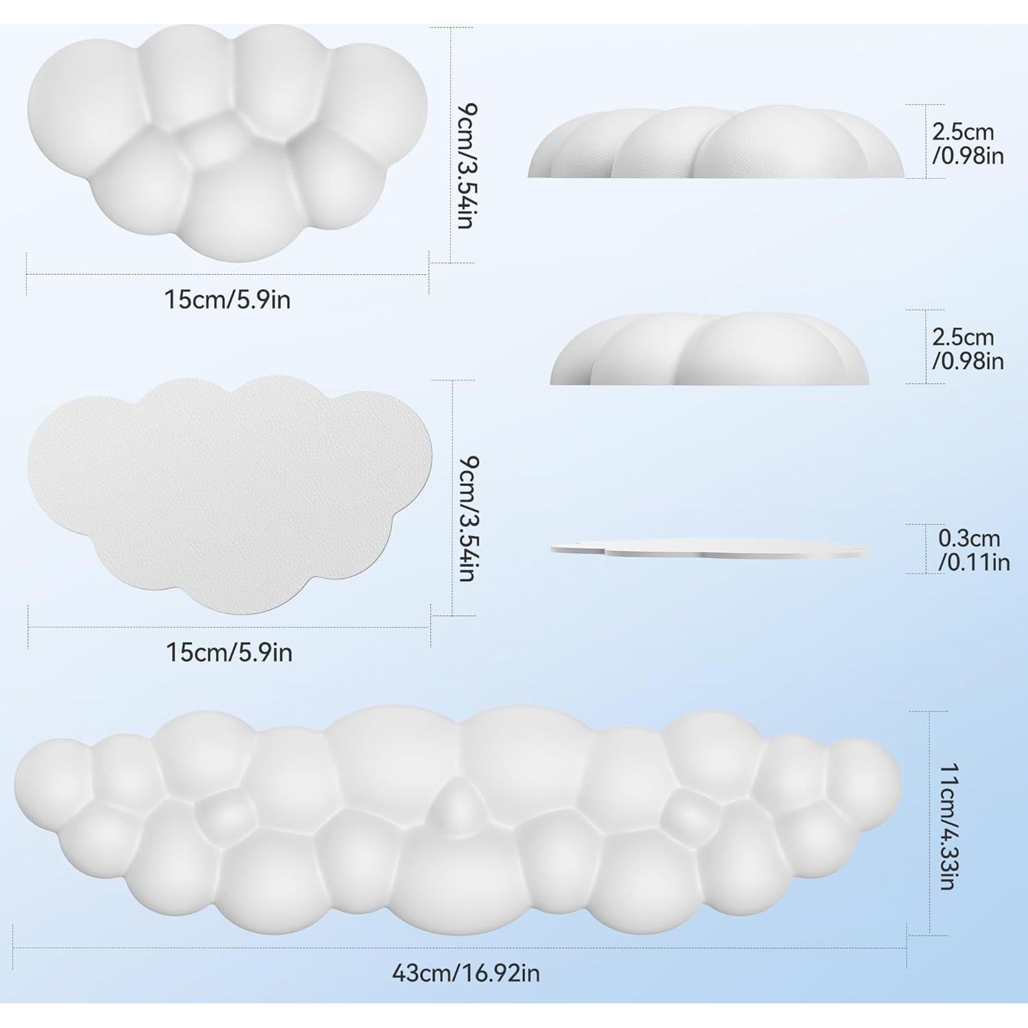 Reposamuñecas ergonómico TECKNET Cloud blanco con soporte