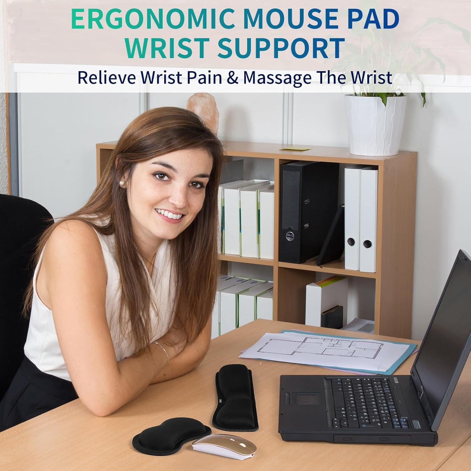 Reposamuñecas ergonómicos TIDALSOIL 2 piezas negro