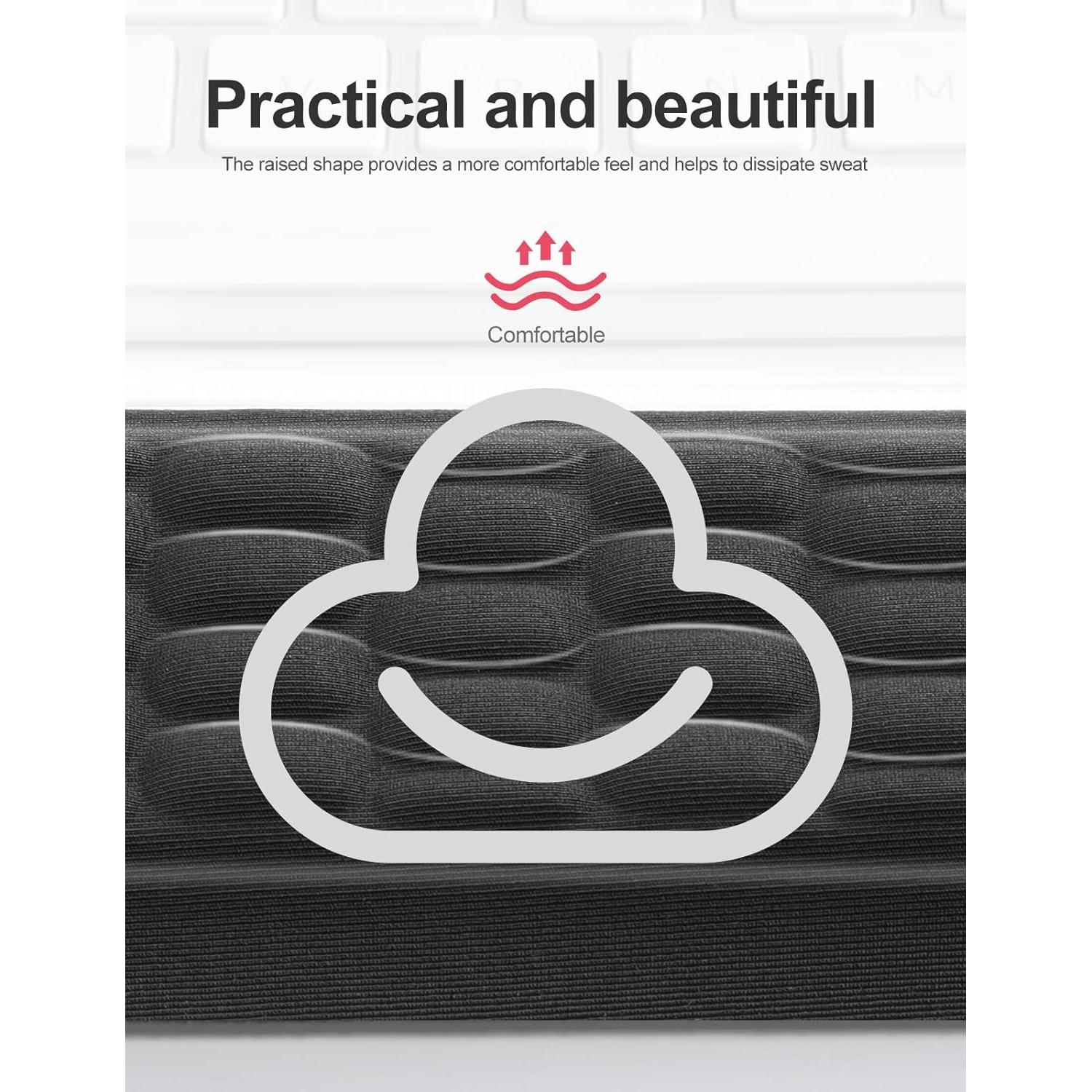 Reposamuñecas Ergonómico VAYDEER para Teclado y Ratón - Negro