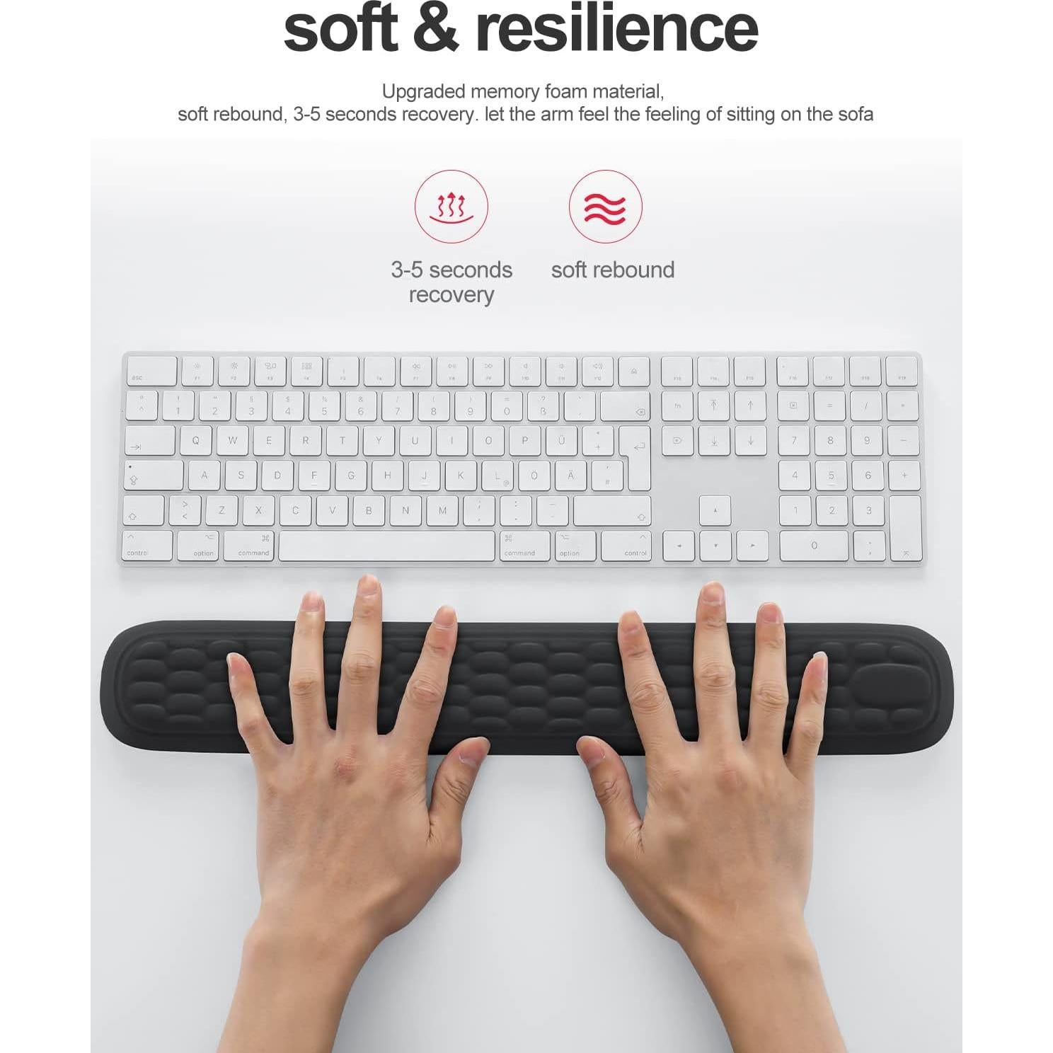 Reposamuñecas Ergonómico VAYDEER para Teclado y Ratón - Negro