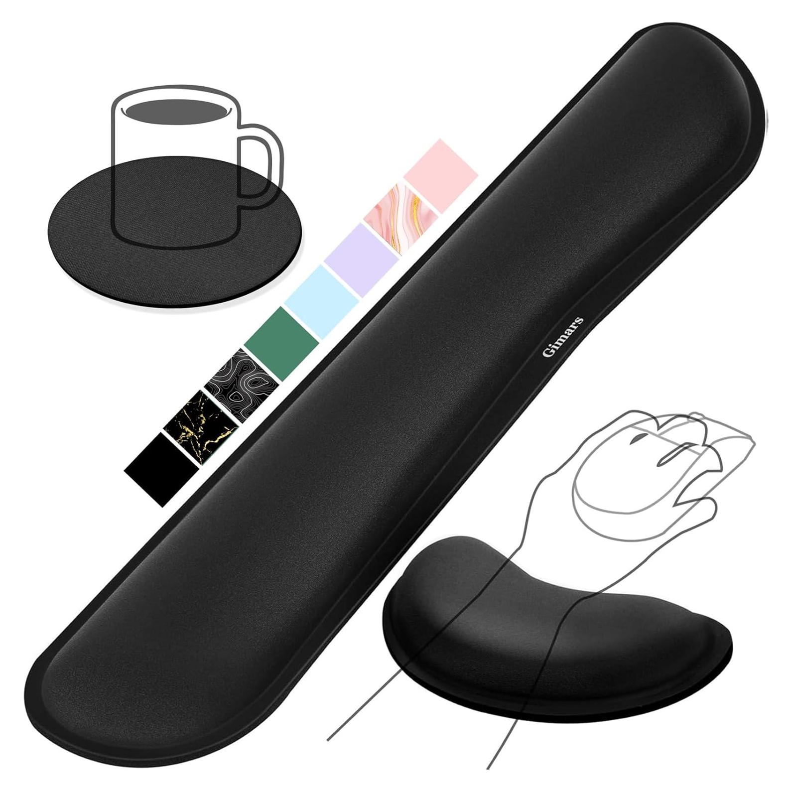 Reposamuñecas Ergonómico Gimars Gel Espuma Memoria Negro