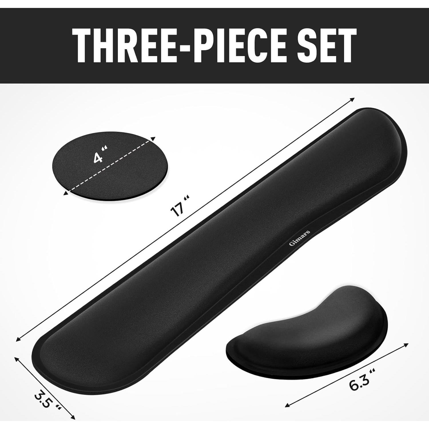 Reposamuñecas Ergonómico Gimars Gel Espuma Memoria Negro