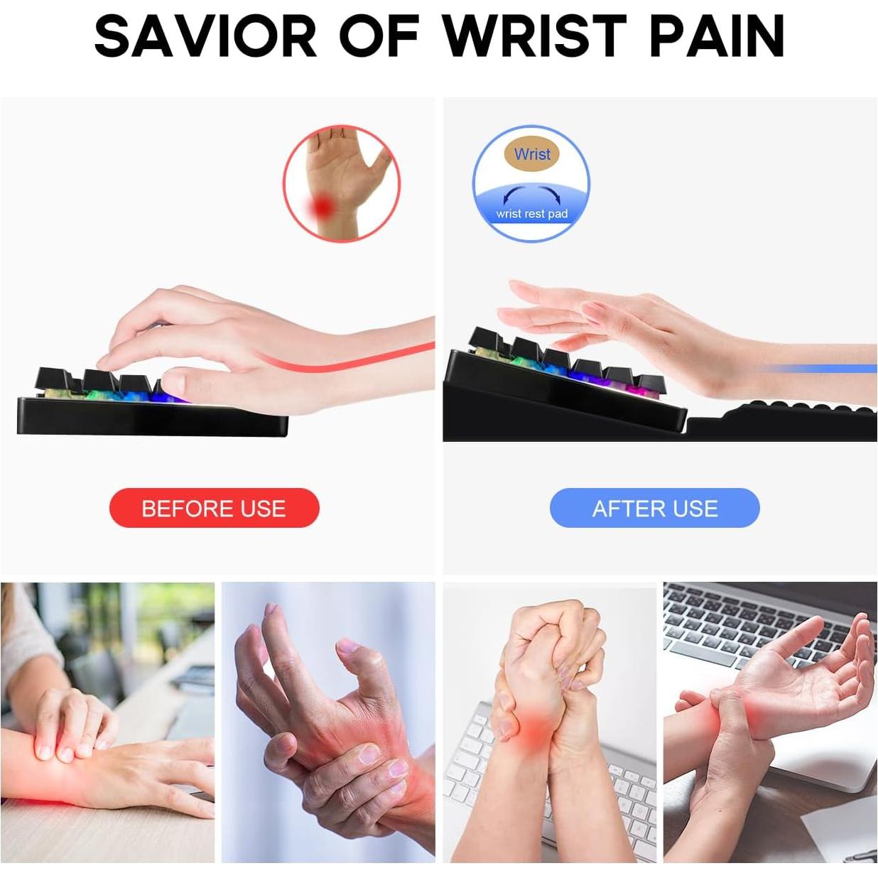 Almohadilla Soporte de Teclado JIKIOU Ergonómica 43.5x24.1 cm