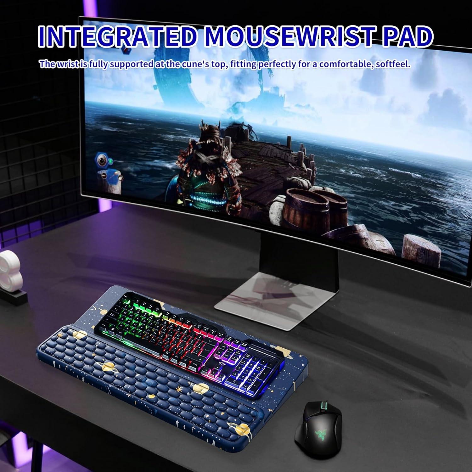 Soporte Ergonómico para Teclado Laokiiy Planetas Azules