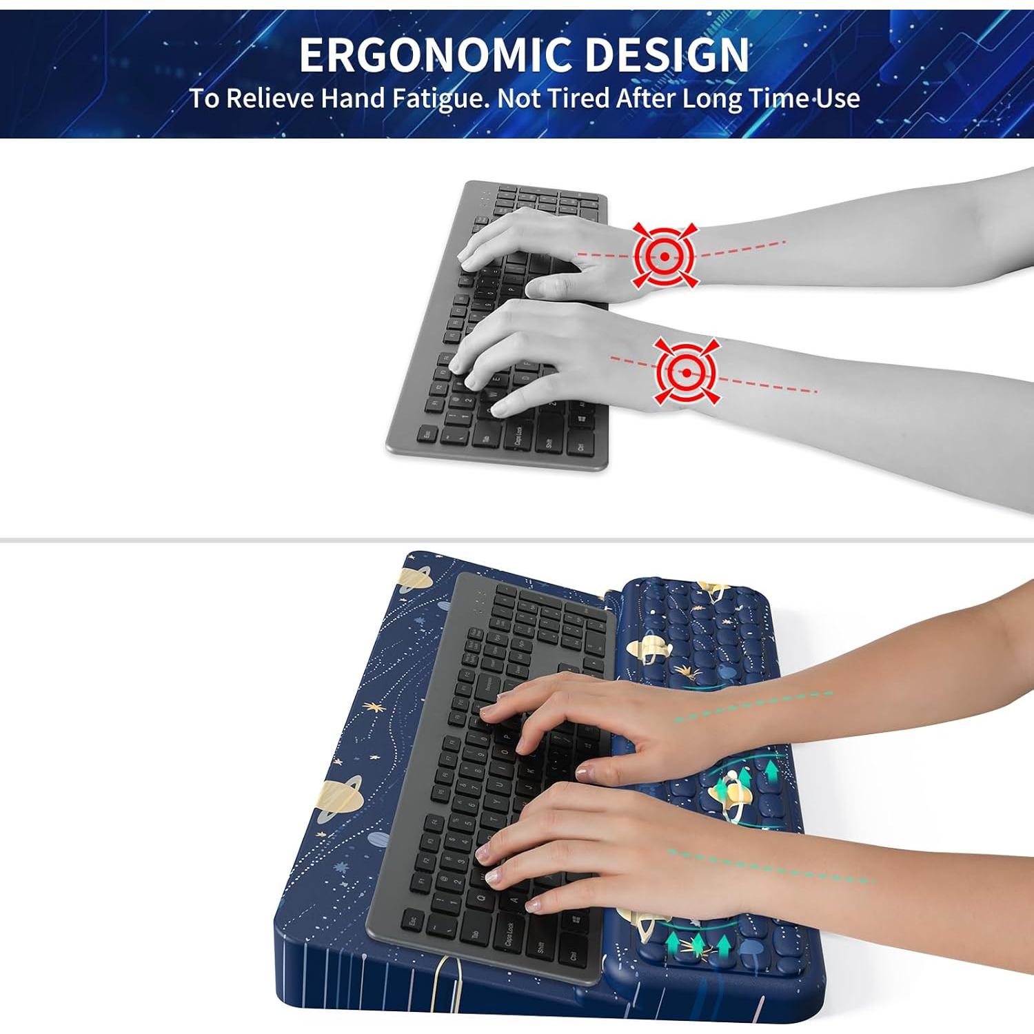 Soporte Ergonómico para Teclado Laokiiy Planetas Azules