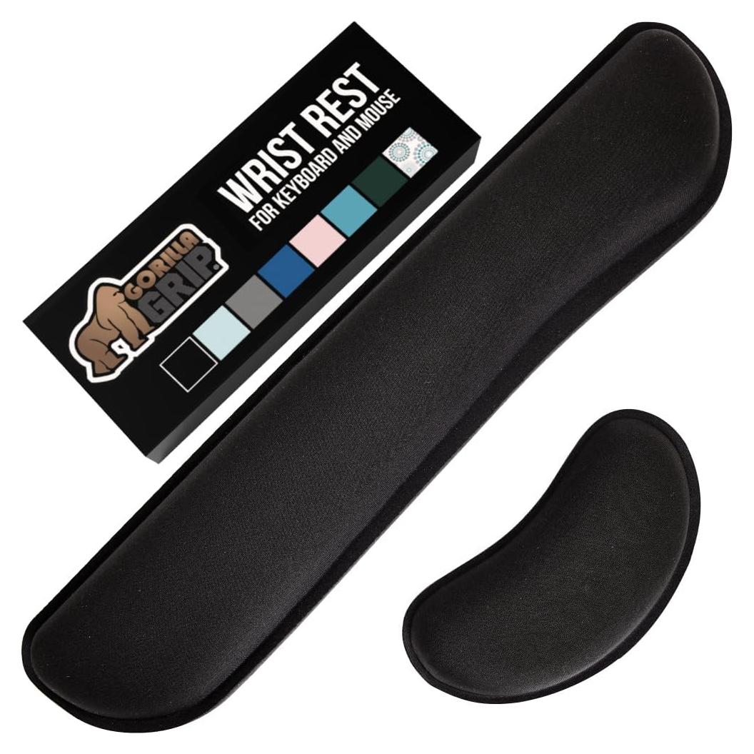 Reposamuñecas Ergonómico Gorilla Grip Espuma Viscoelástica Negro