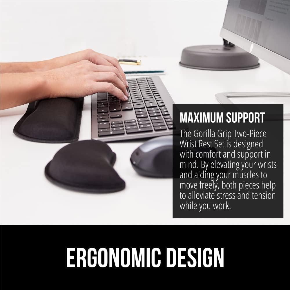 Reposamuñecas Ergonómico Gorilla Grip Espuma Viscoelástica Negro