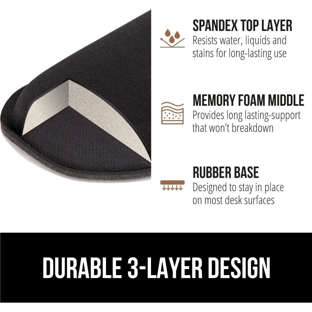 Reposamuñecas Ergonómico Gorilla Grip Espuma Viscoelástica Negro