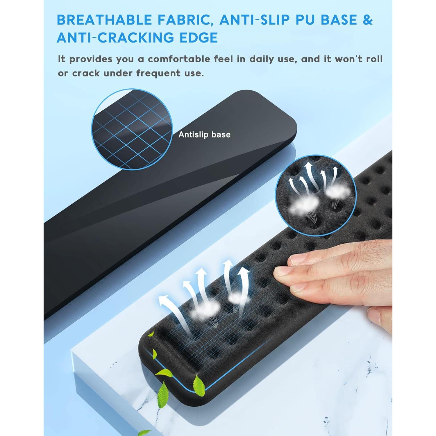 Reposamuñecas Ergonómico Lekvey de Espuma Viscoelástica Negro