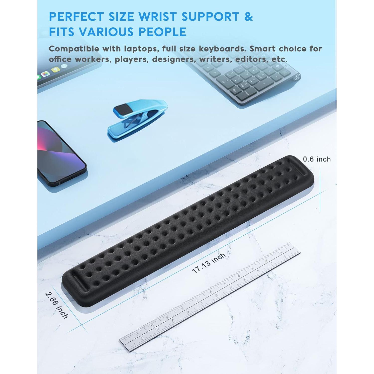 Reposamuñecas Ergonómico Lekvey de Espuma Viscoelástica Negro