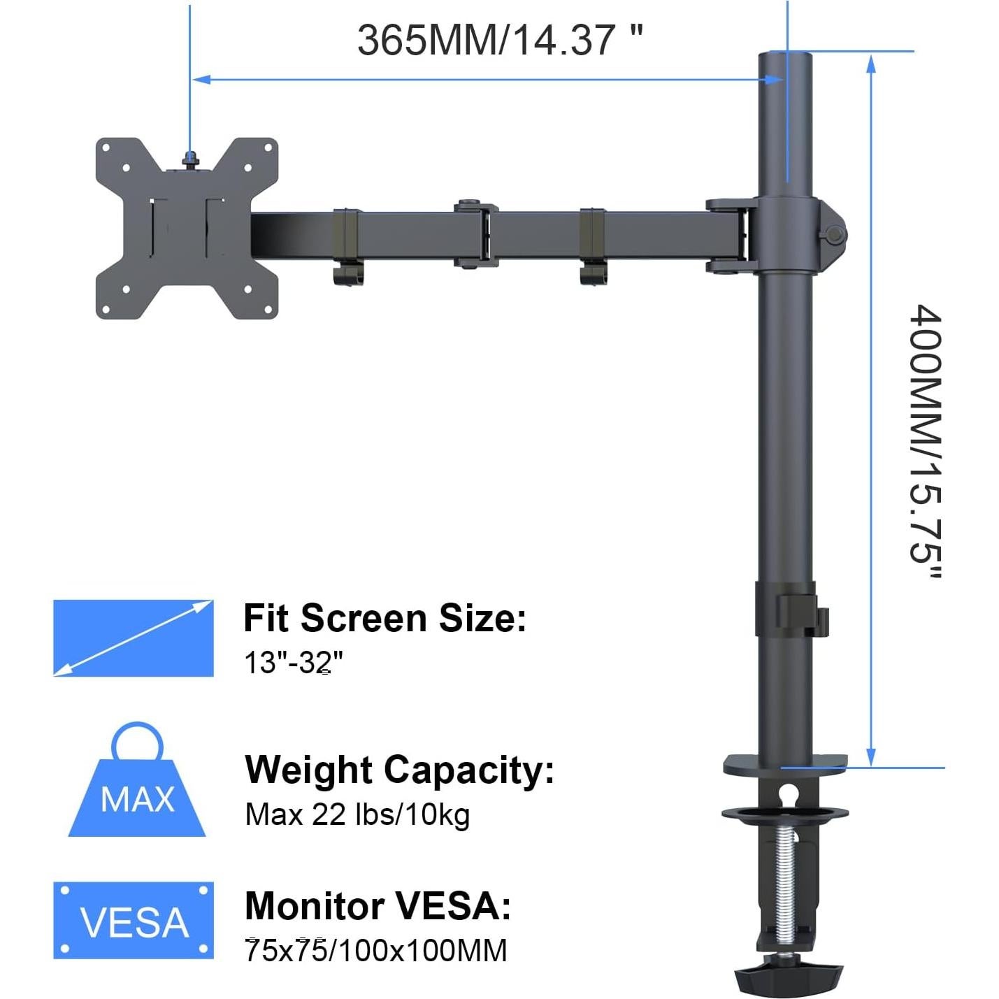 Soporte de Monitor Suptek MD9421 Ajustable 13" a 32" Negro