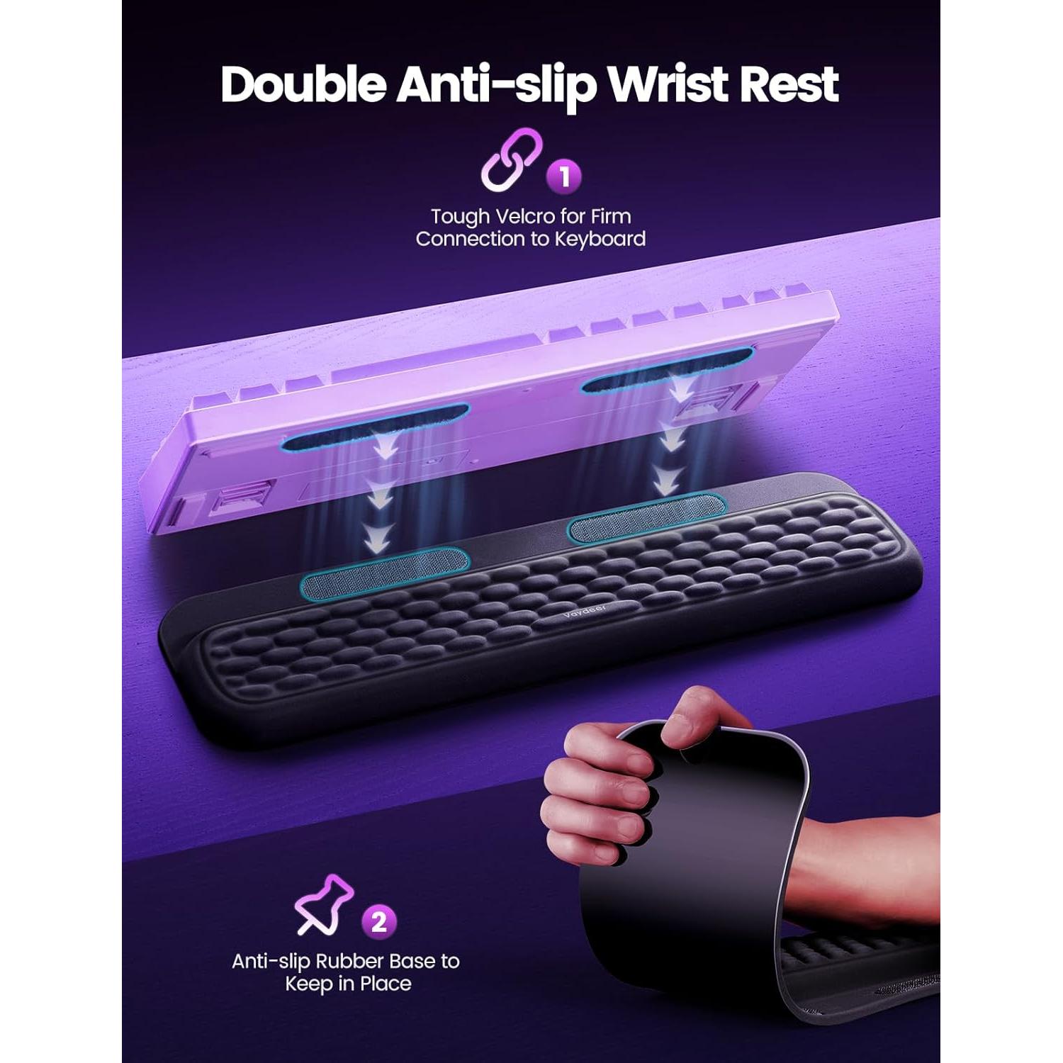 Reposamuñecas Vaydeer Ergonómico para Teclado Mecánico Negro