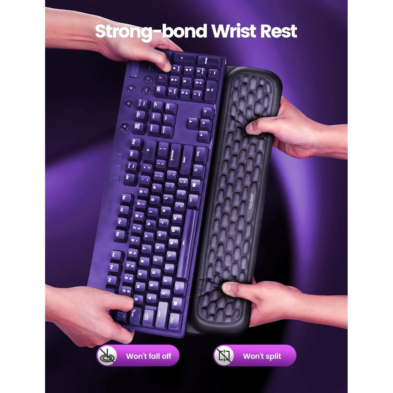 Reposamuñecas Vaydeer Ergonómico para Teclado Mecánico Negro