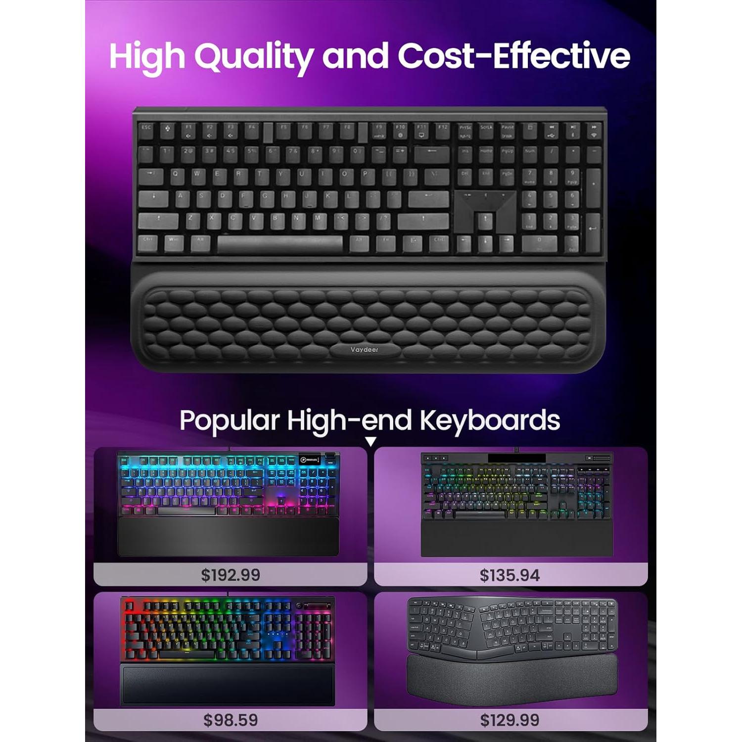 Reposamuñecas Vaydeer Ergonómico para Teclado Mecánico Negro