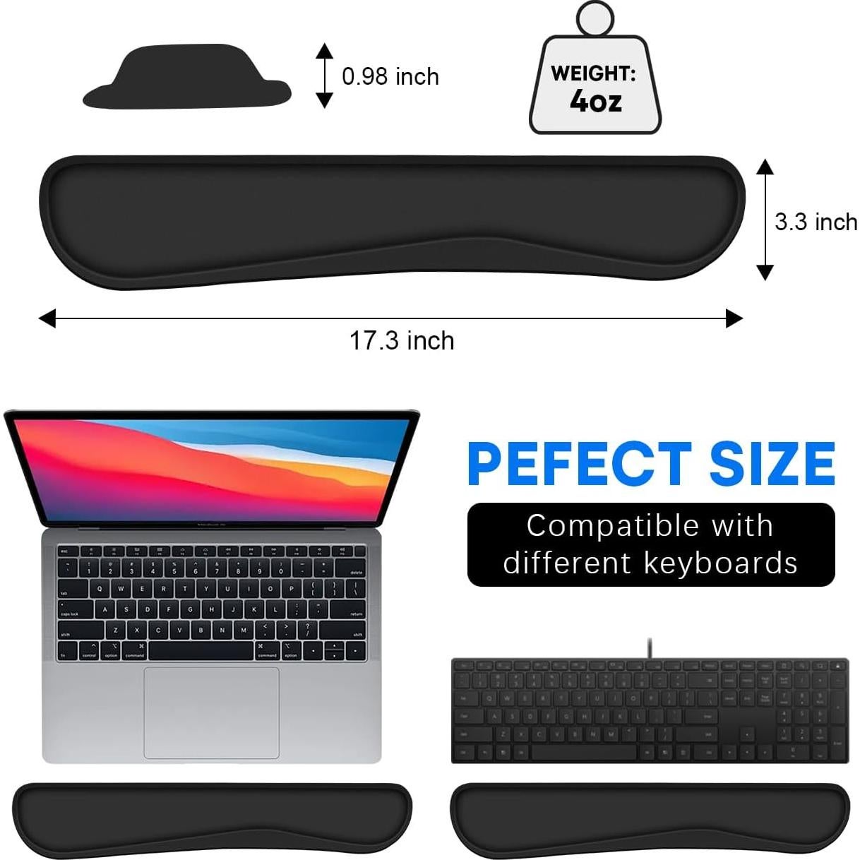 Almohadilla para Muñeca de Teclado QINGLER 2 Pack Ergonómica