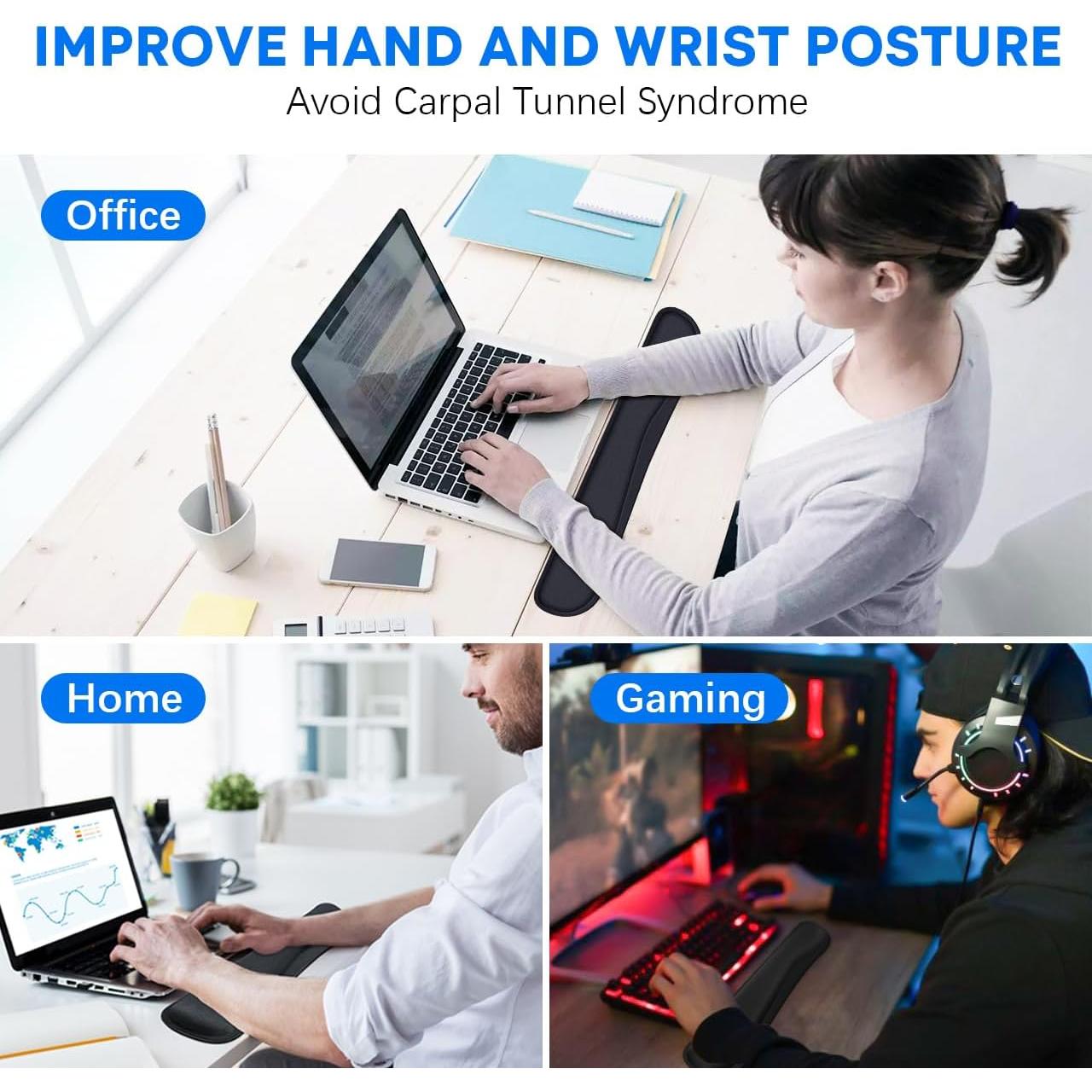 Almohadilla para Muñeca de Teclado QINGLER 2 Pack Ergonómica