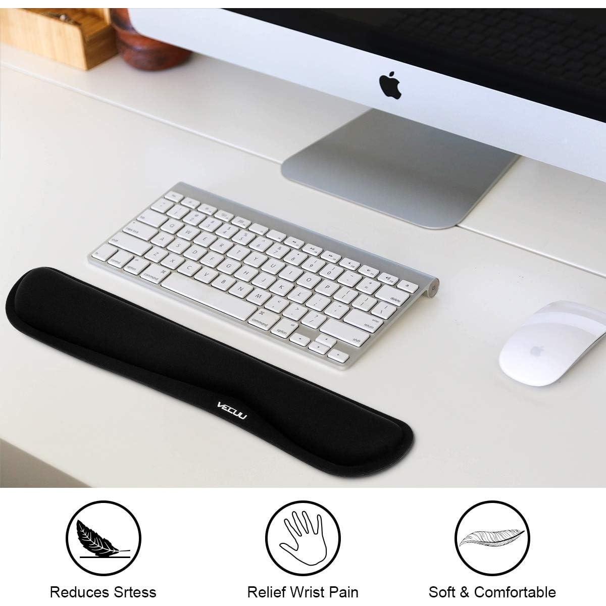 Reposa Muñecas VECUU Ergonómico Espuma de Memoria Negro