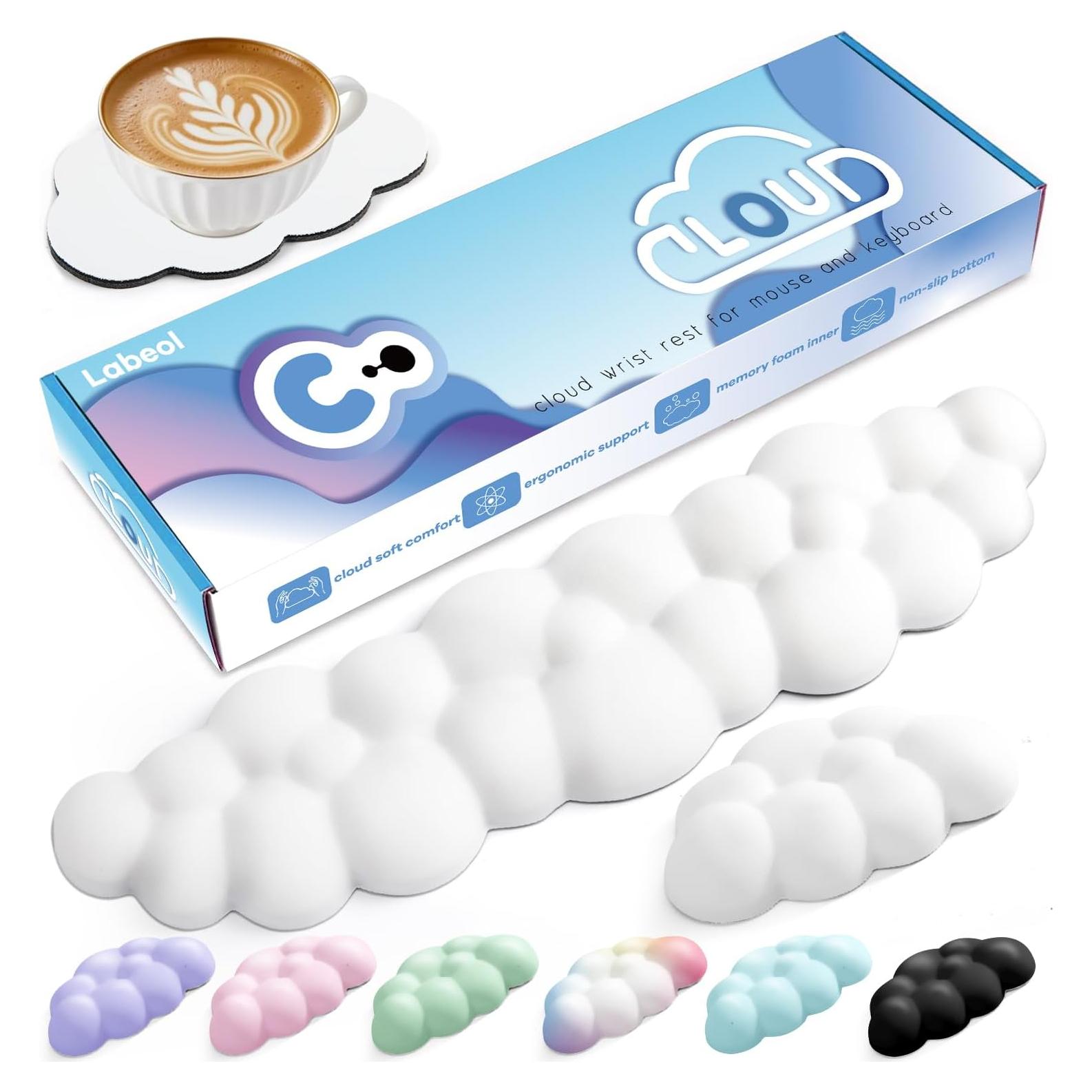 Reposamuñecas Ergonómico Labeol Nube Espuma Memoria Blanco