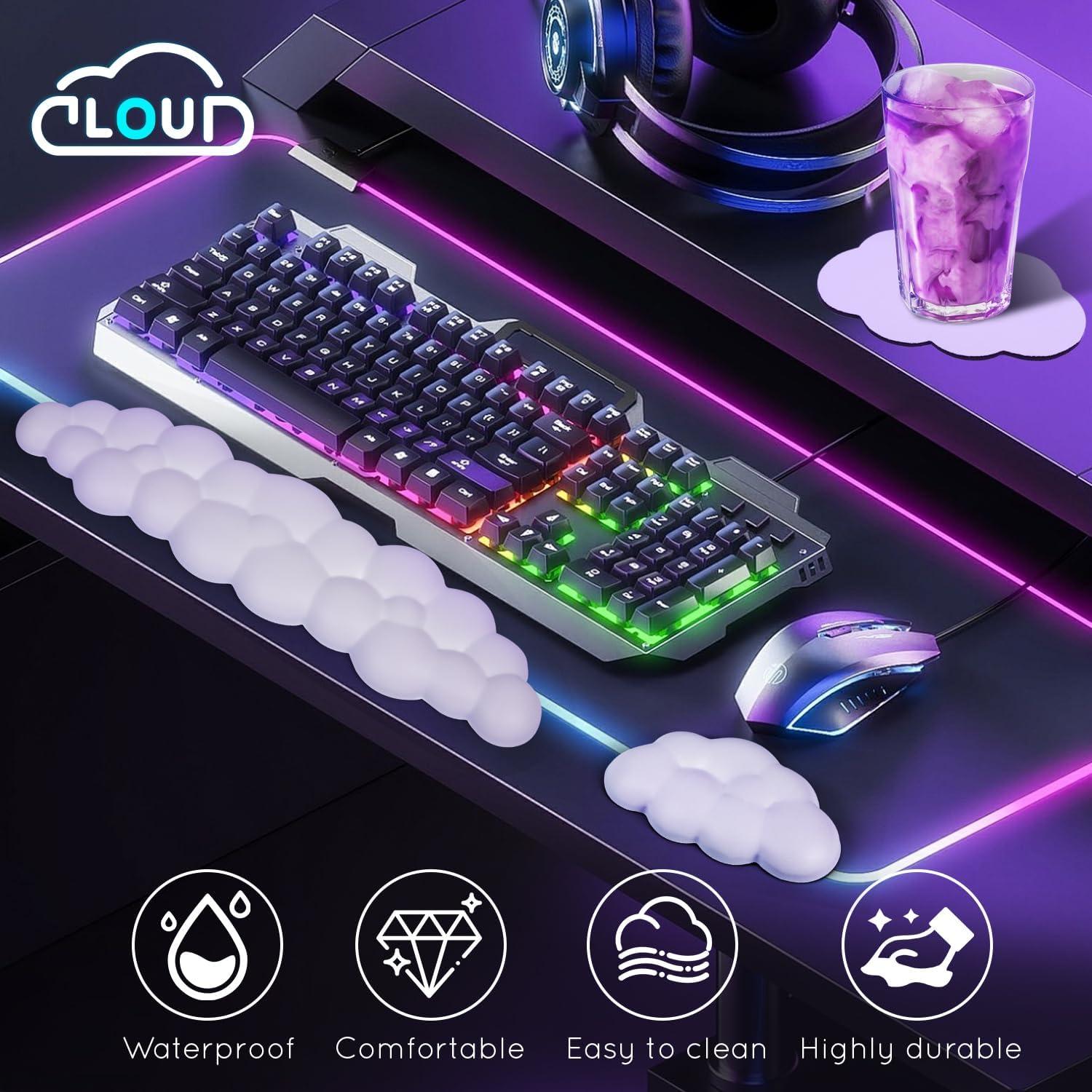 Reposamuñecas Ergonómico Labeol Nube Espuma Memoria Blanco