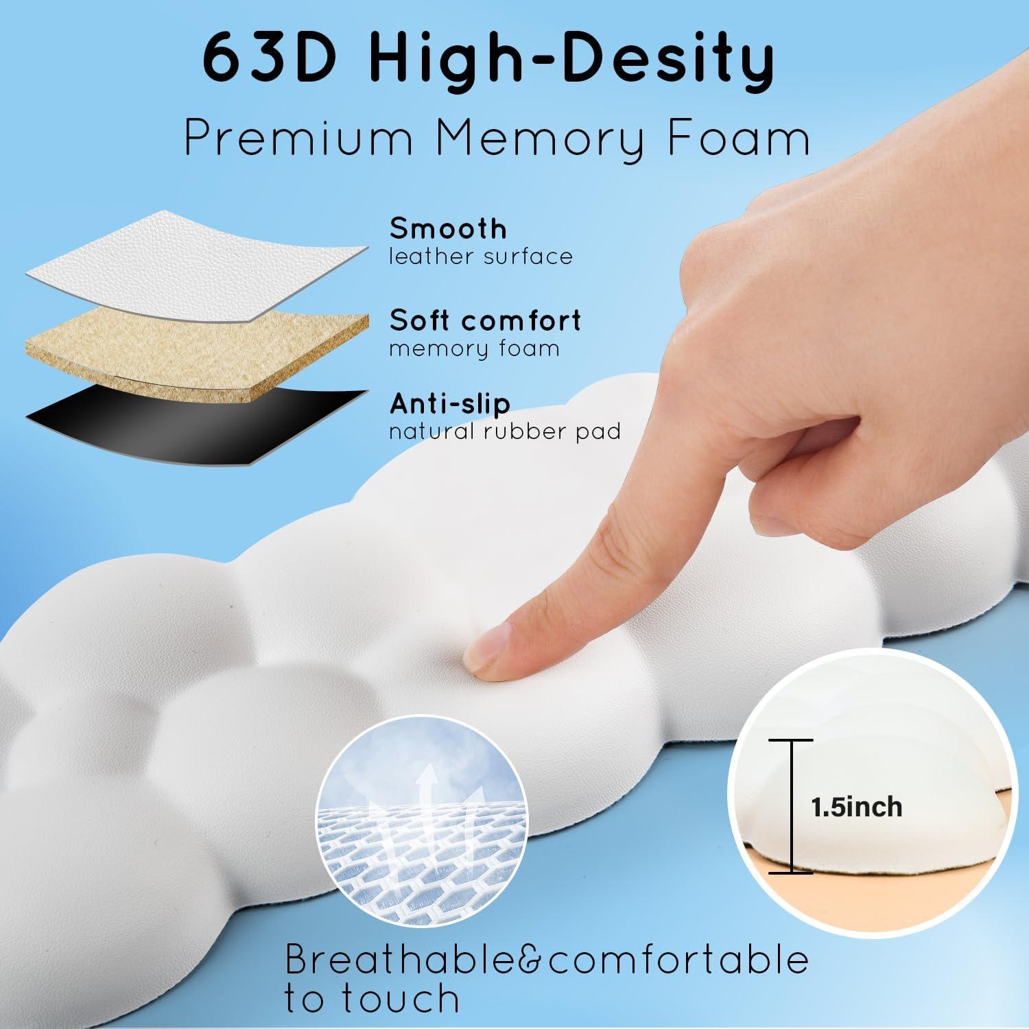 Reposamuñecas Ergonómico Labeol Nube Espuma Memoria Blanco