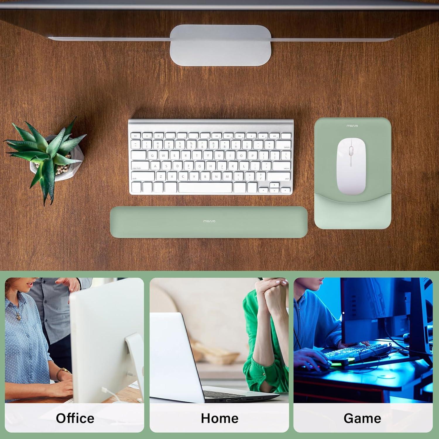 Soporte Reposamuñecas Ergonómico MOSISO Verde 43x7.5cm