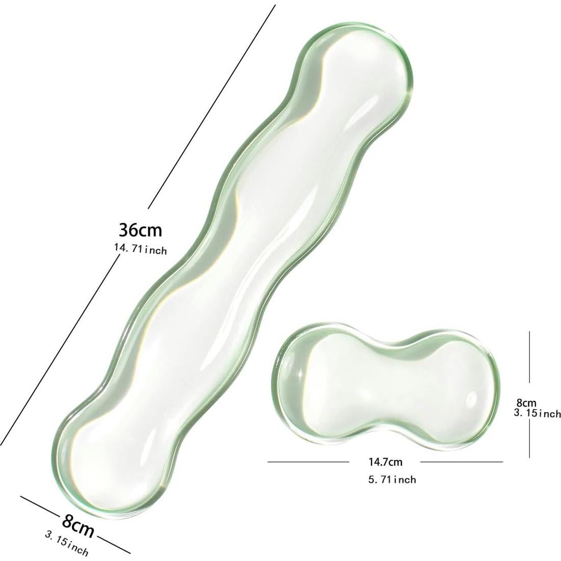 Juego de Reposamuñecas Ergonómico Silicona Verde 36x8cm