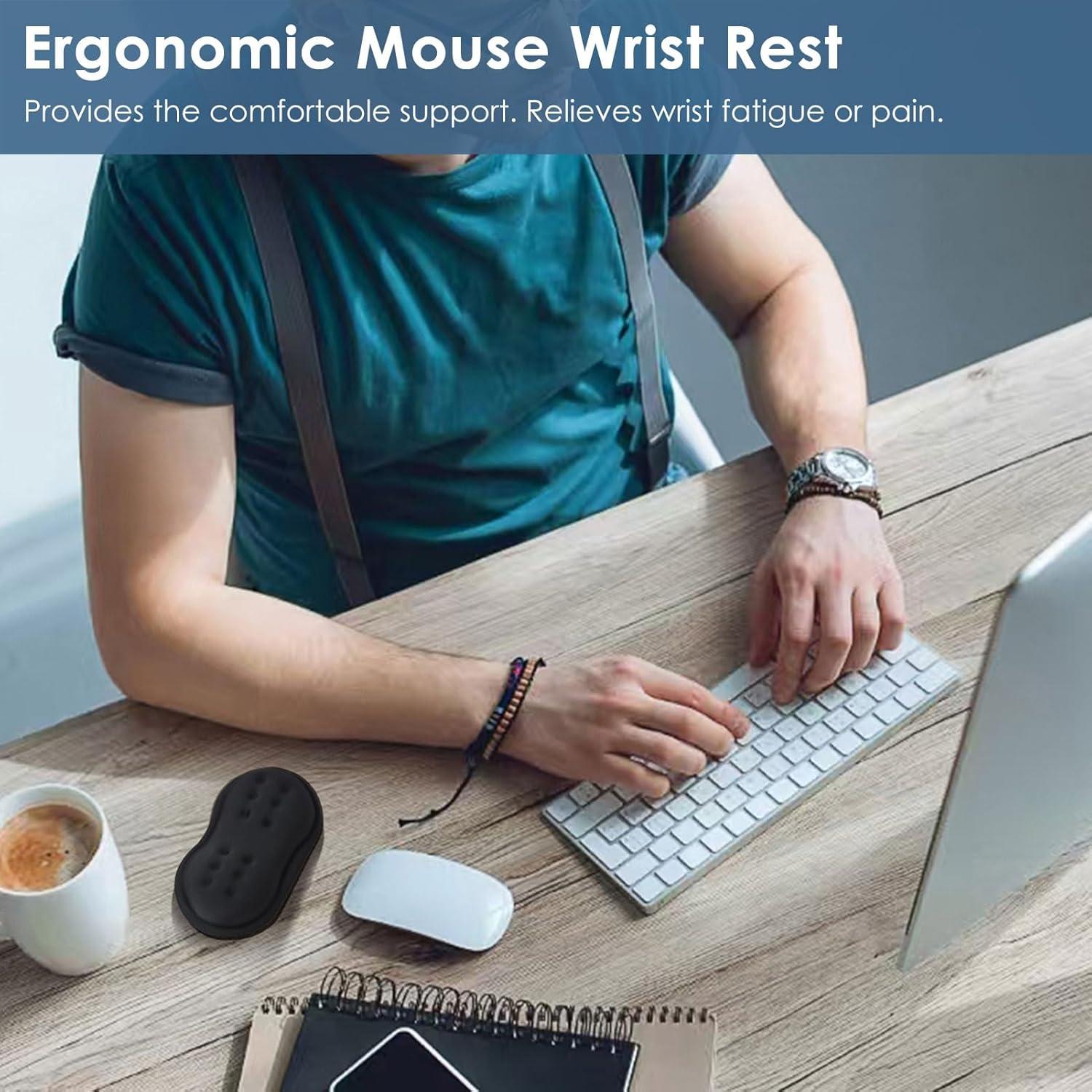 Reposamuñecas Ergonómico Vankey Negro con Espuma Viscoelástica