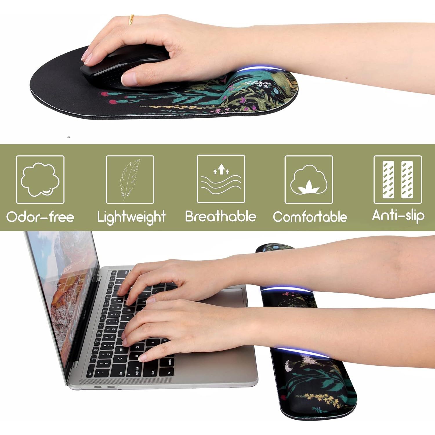 Almohadilla Ergonómica G JGOO con Reposamuñecas para Teclado y Ratón