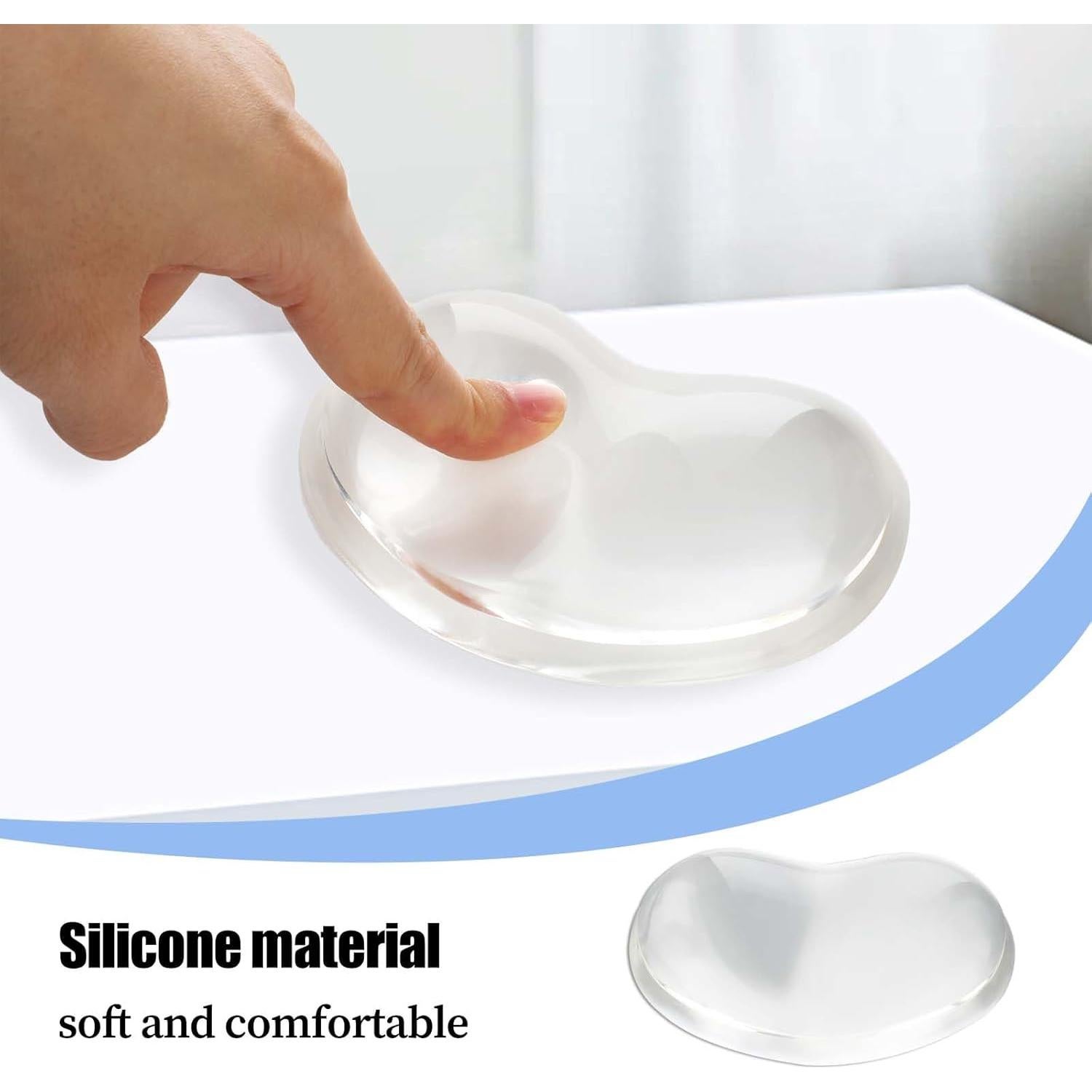 Reposamuñecas Ergonómico Aeaocvo de Silicona Transparente 11x7.5cm