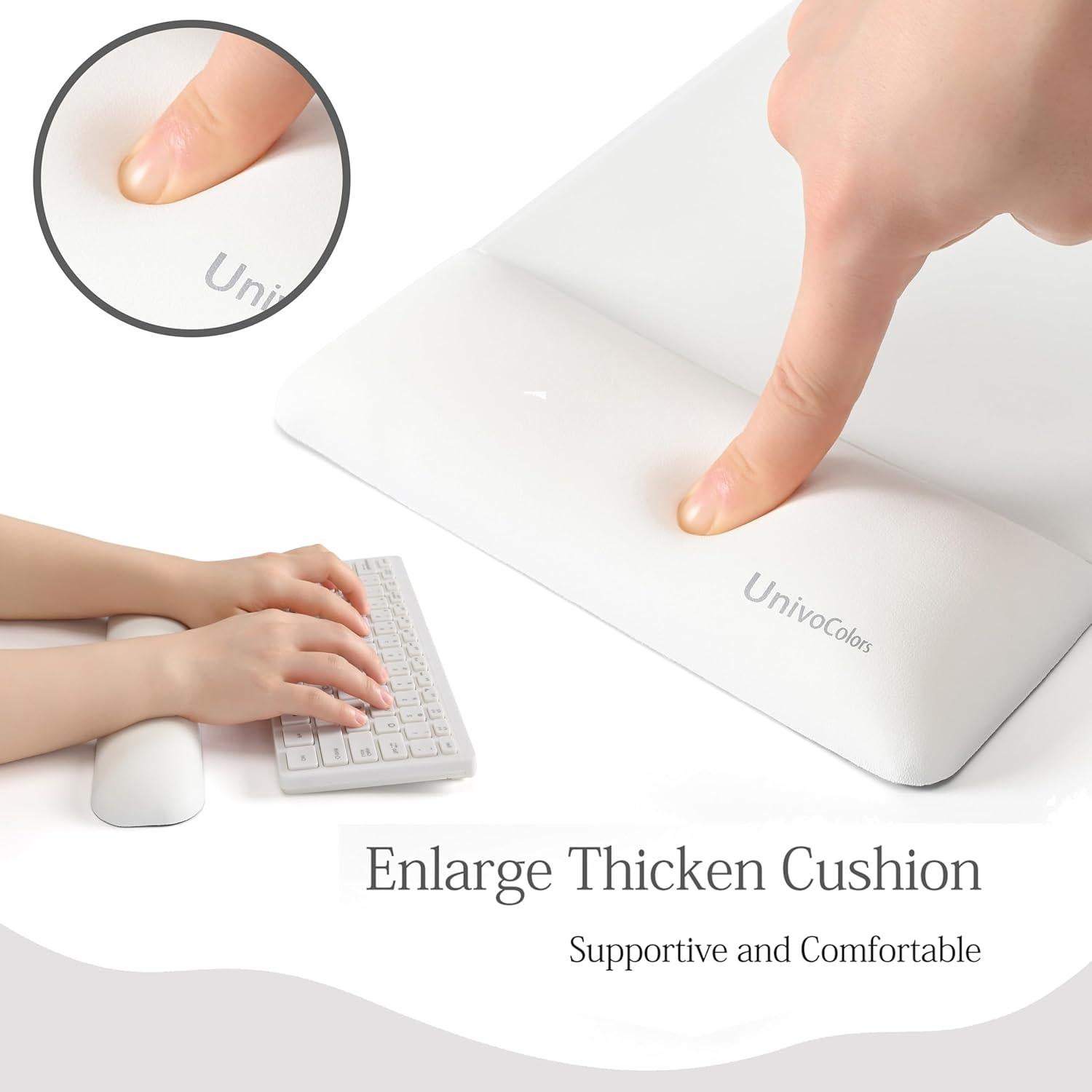 Conjunto Reposamuñecas Teclado y Alfombrilla UnivoColors Blanco