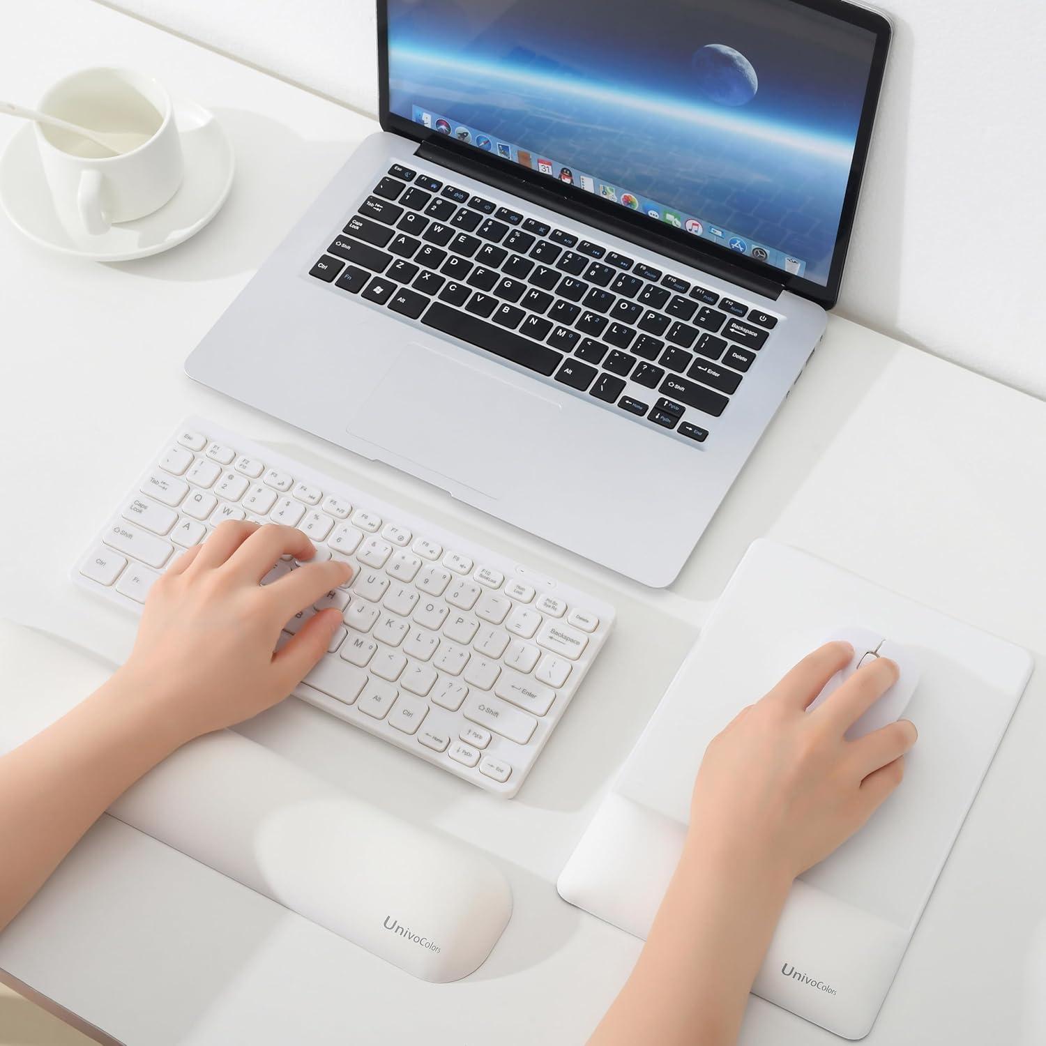 Conjunto Reposamuñecas Teclado y Alfombrilla UnivoColors Blanco
