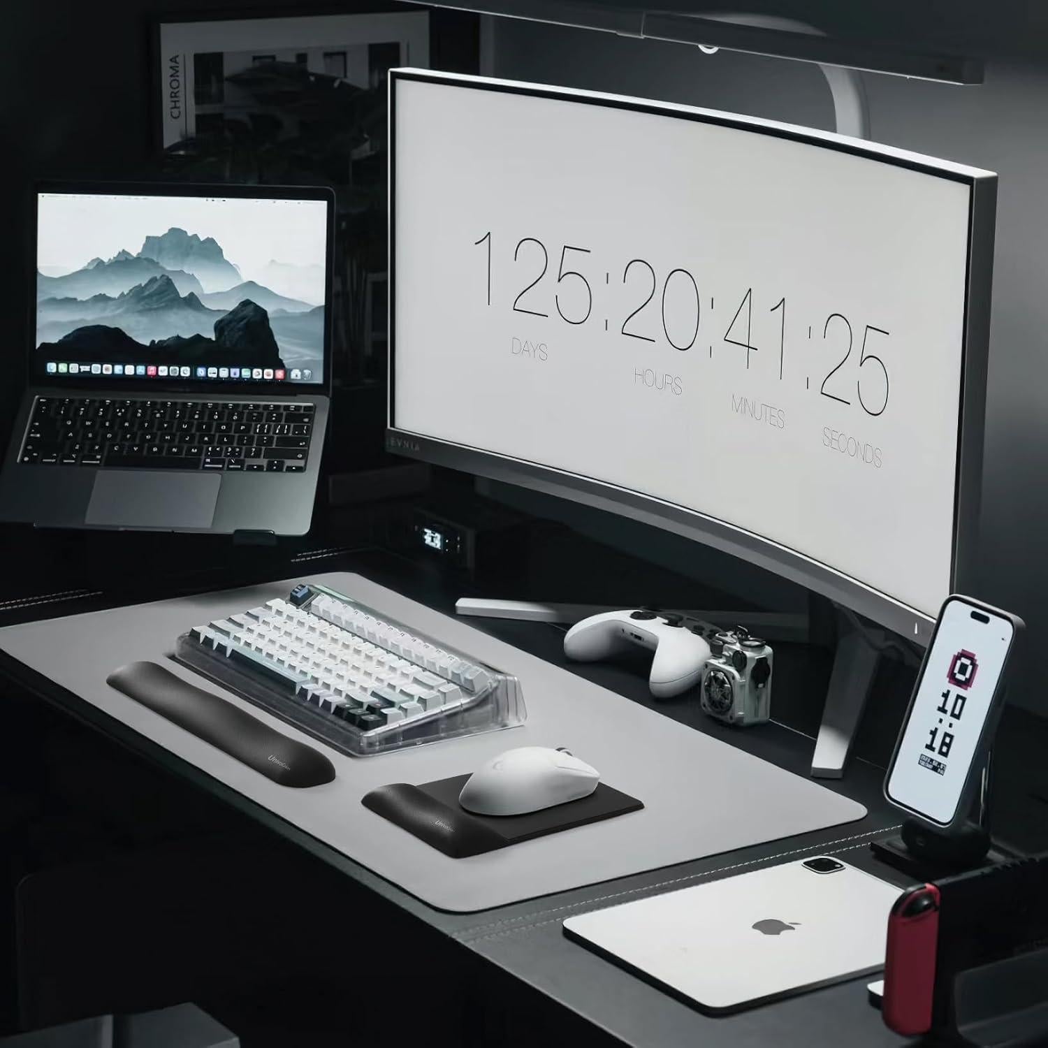 Conjunto Reposamuñecas Teclado y Alfombrilla UnivoColors Blanco